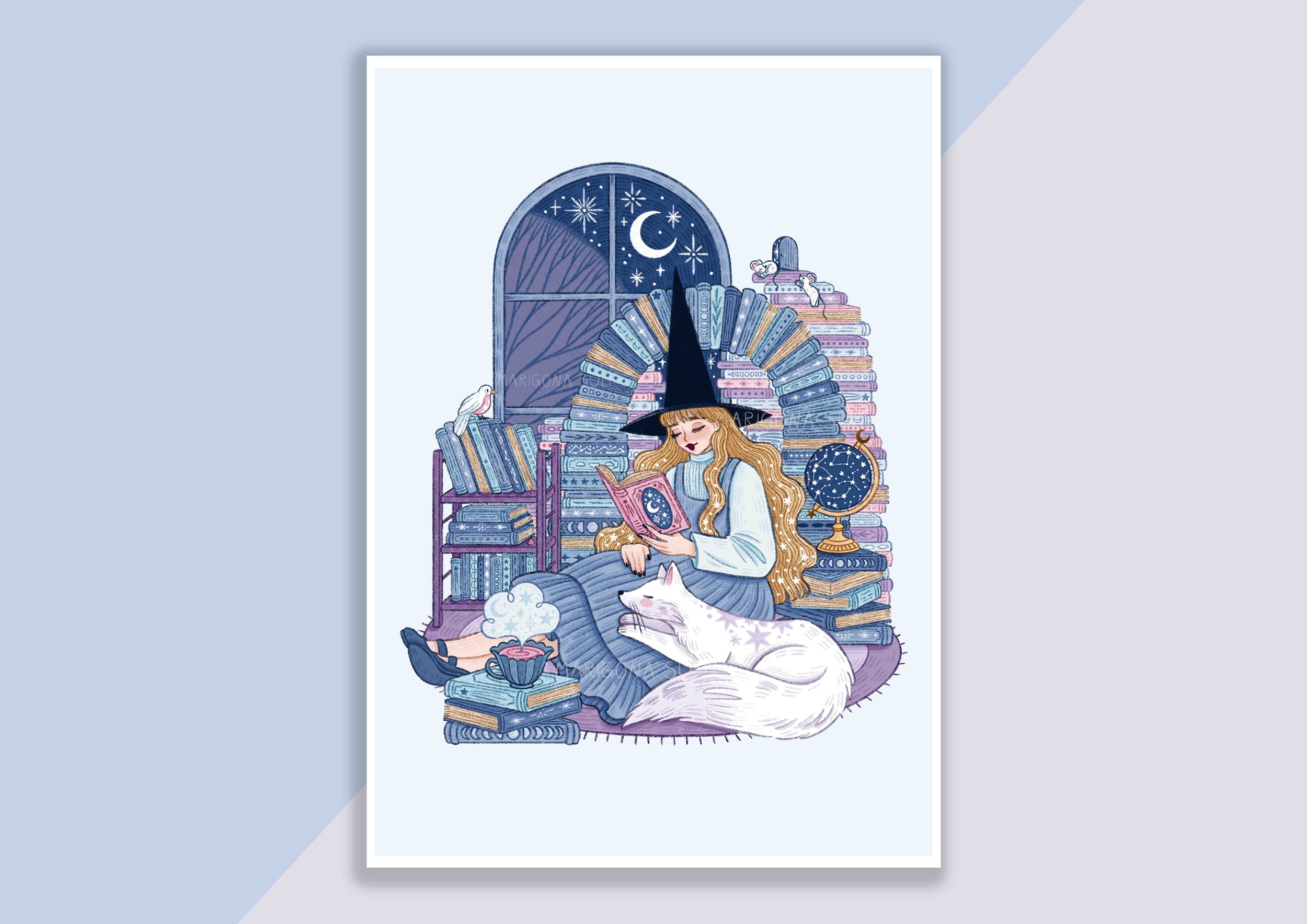 Celestial Book Witch Print
