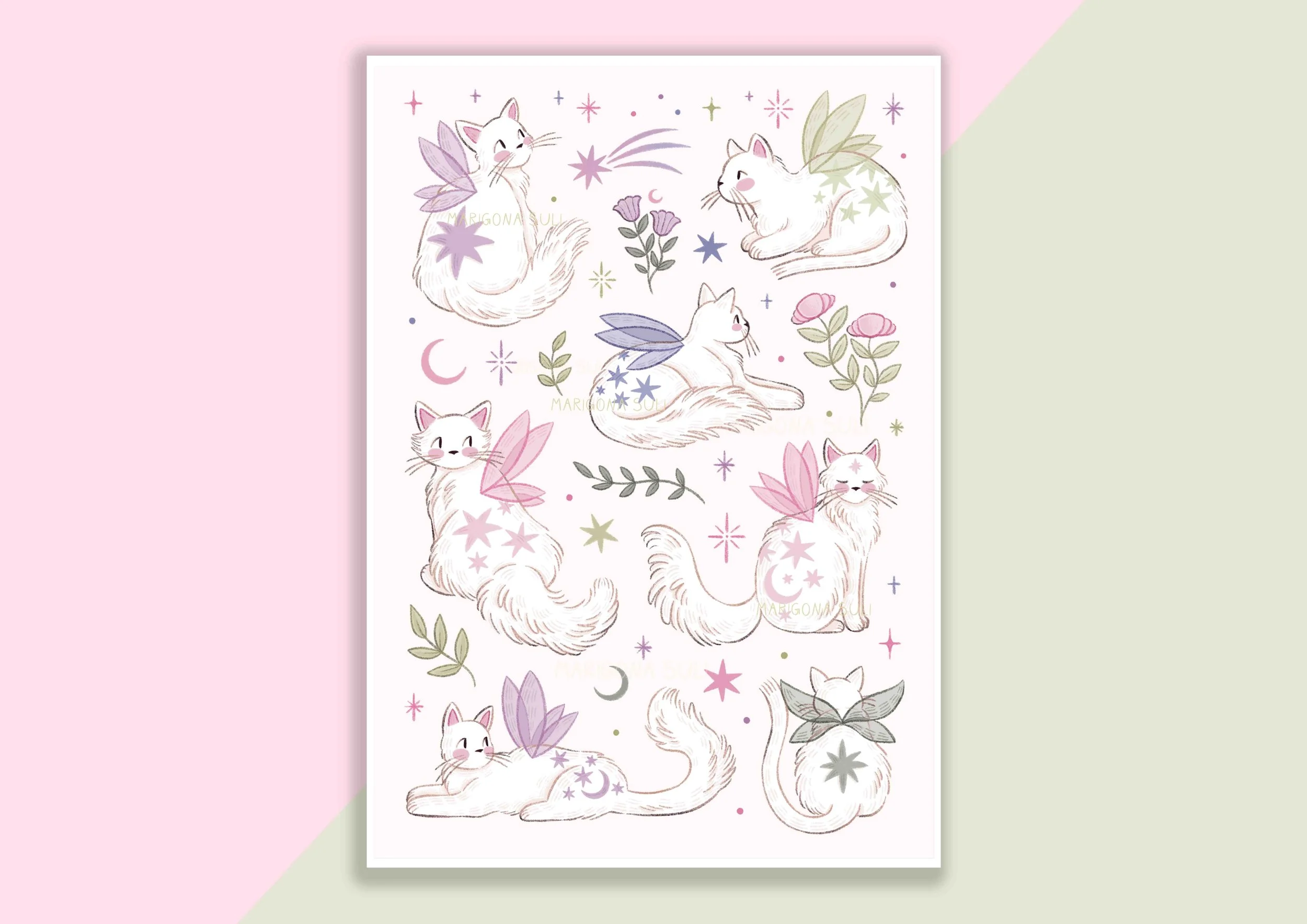 Fairy Cats Print