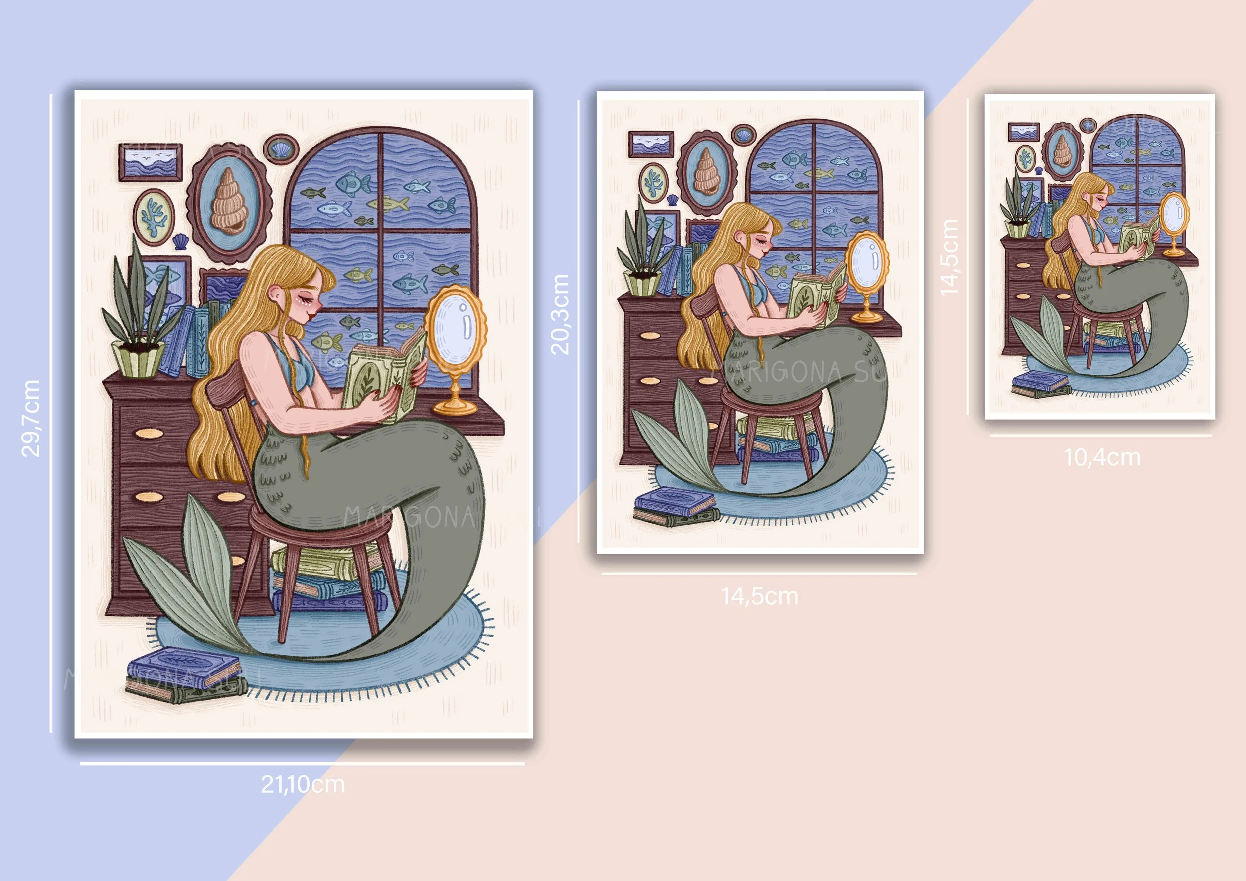Reading Mermaid Prints Different Sizes.jpg