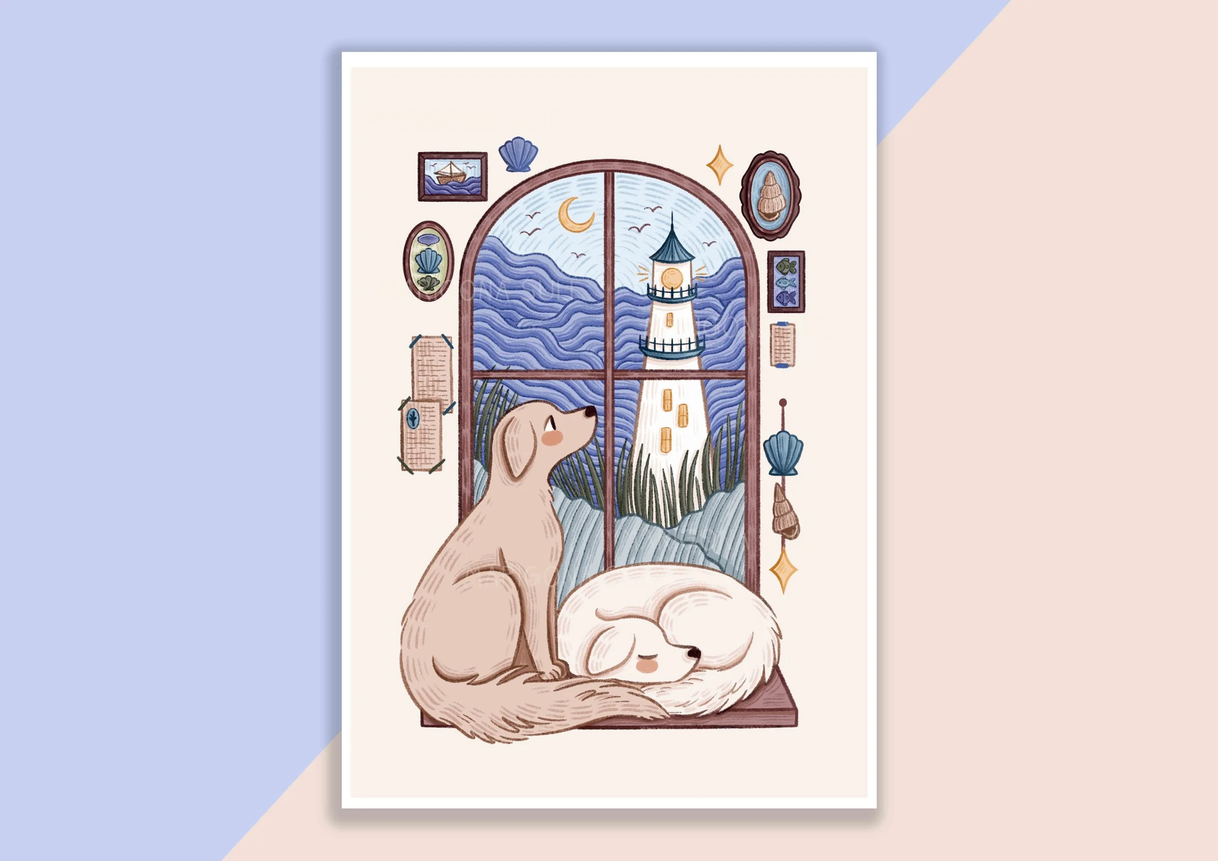 The Lighthouse Keepers Dogs Print A4 Mock Up .jpg
