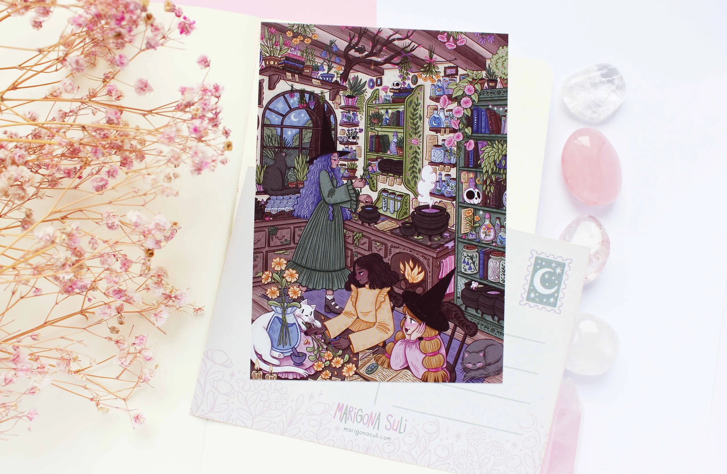 Potion Kitchen Postcard, Sticker Sheet, Bullet Journal, Planner, Bujo, Scrapbook, Sticker, Stationery, Paper, Washi, Witchy, Halloween, MArigona Suli Magical, Witch, Magic copy.jpg