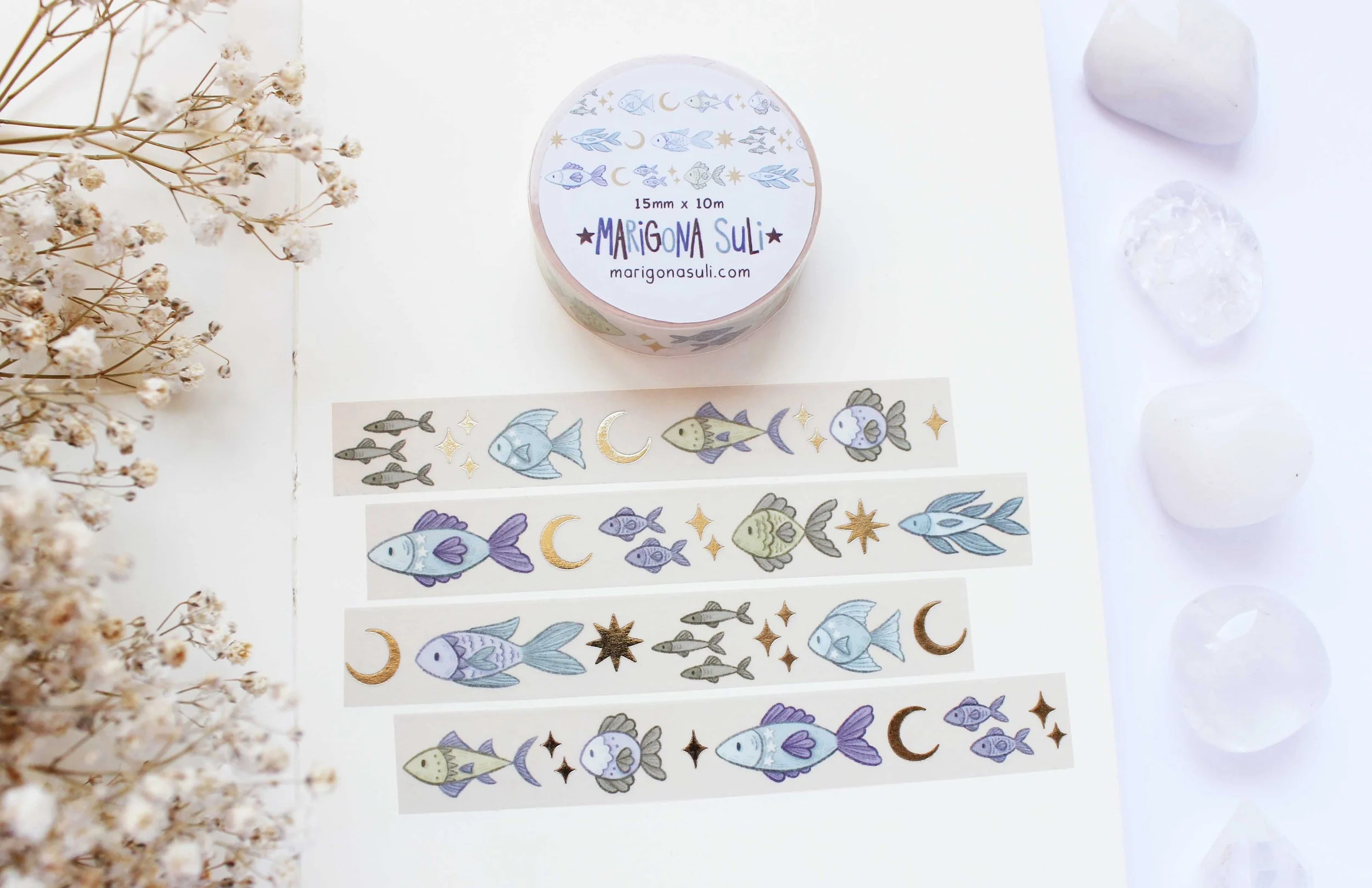 Fish Washi Tape, Journaling, Planner, Planning, Scrap Book, Stationery Lover, Art, Illustration, Marigona Suli, Magical, Spooky, Witchy, Witches, Sticker, Sticker Sheets copy.jpg