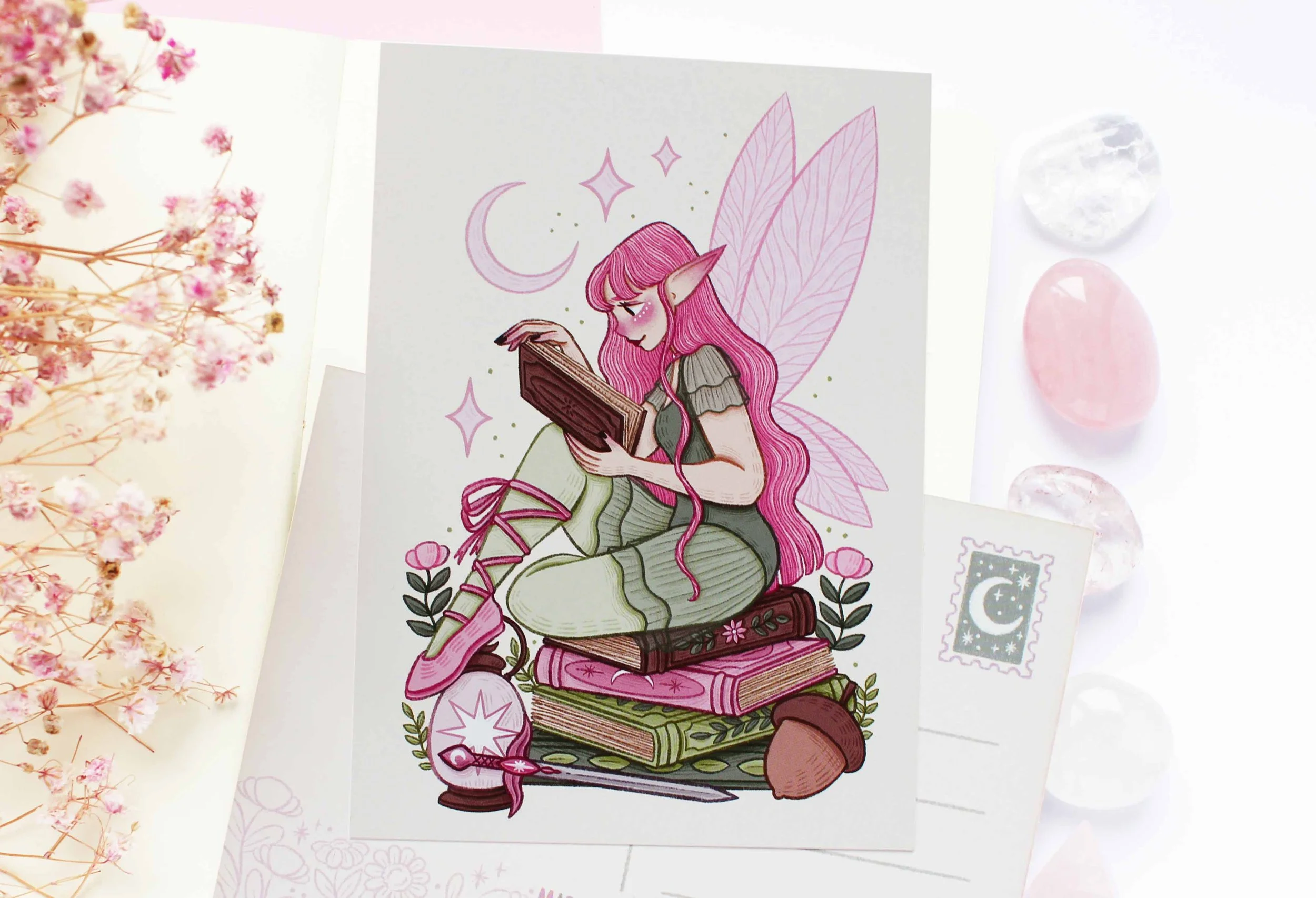 Fairy Camellia 2 Postcard, Sticker Sheet, Bullet Journal, Planner, Bujo, Scrapbook, Sticker, Stationery, Paper, Washi, Witchy, Halloween, MArigona Suli Magical, Witch, Magic copy.jpg