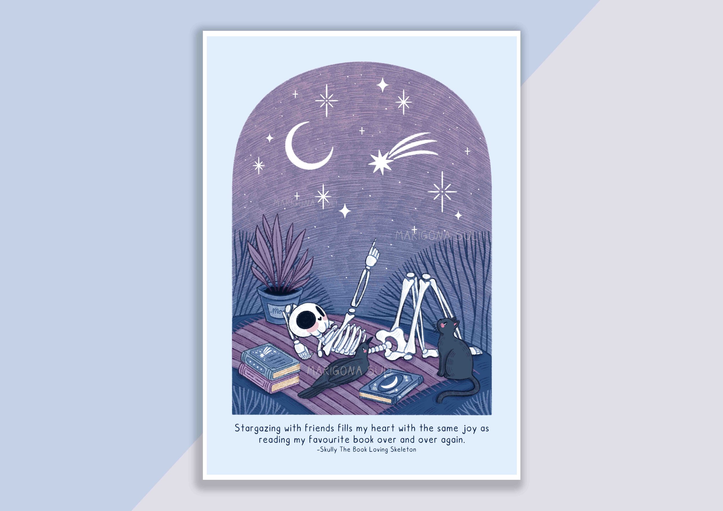 Skully And Friends Stargazing Print A4 .jpg