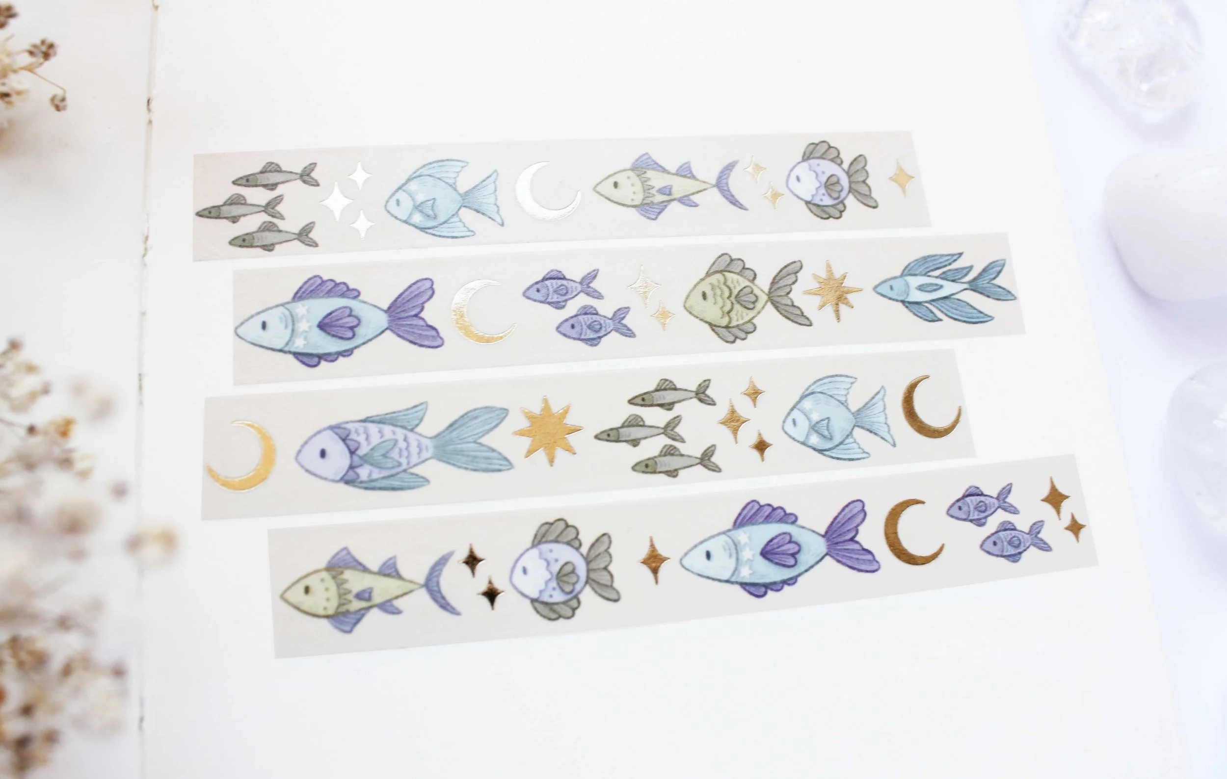 Fish 2 Washi Tape, Journaling, Planner, Planning, Scrap Book, Stationery Lover, Art, Illustration, Marigona Suli, Magical, Spooky, Witchy, Witches, Sticker, Sticker Sheets copy 2.jpg