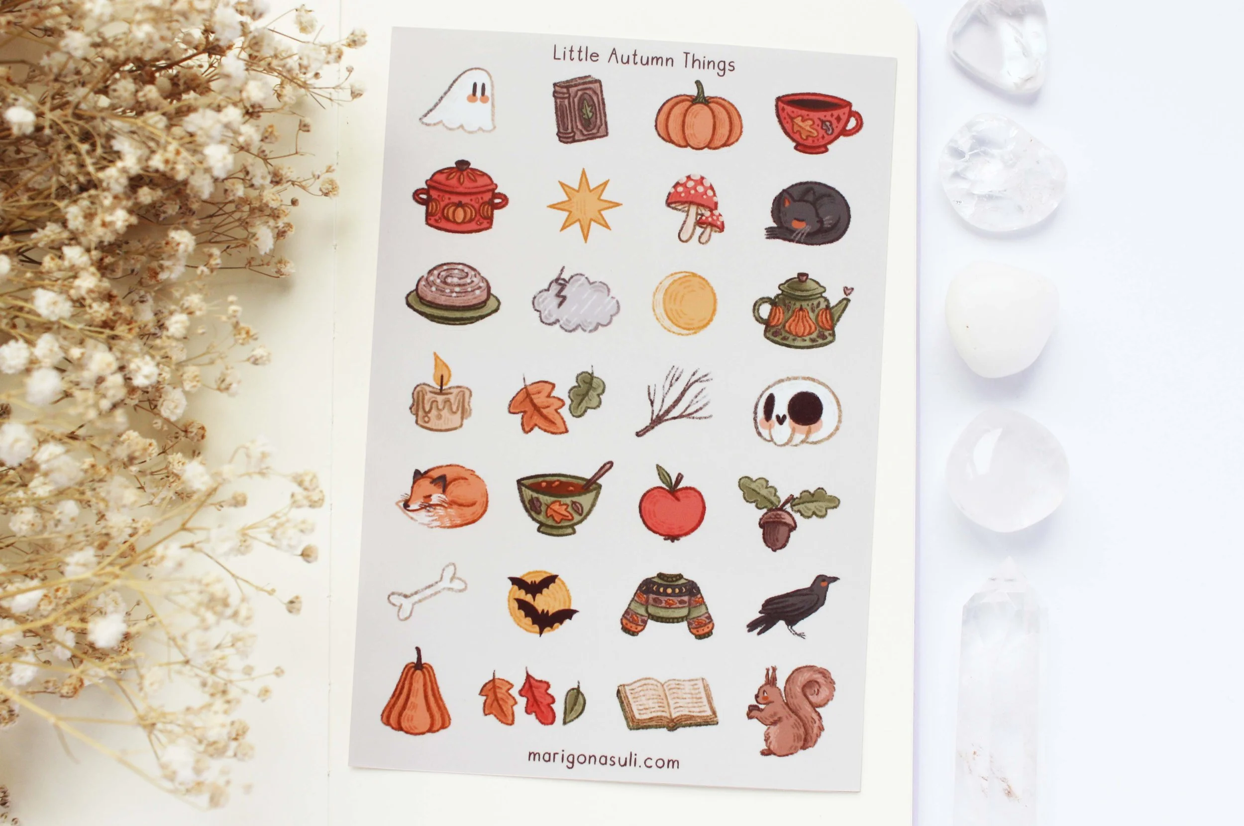 Little Autumn Things  Sticker Sheet, Witchy, Autumn, Journal, Planner, Journaling, Stickers, Halloween, Marigona Suli, Illustration, Artists, Magical, Witch copy.jpg