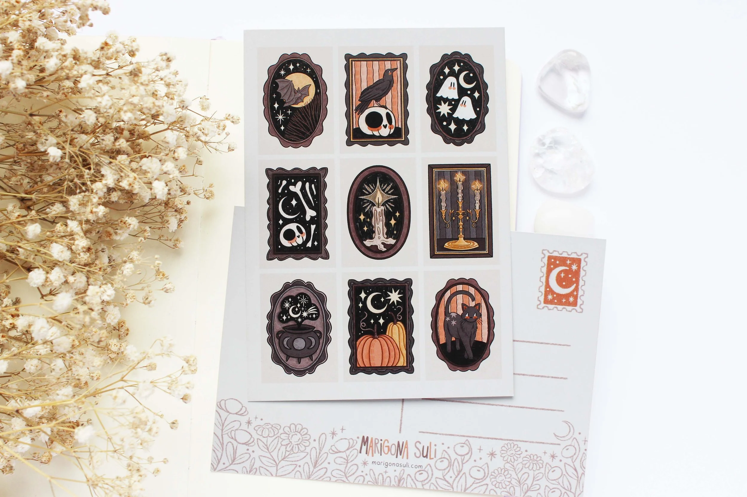 Spooky Postcard , Witchy, Autumn, Journal, Planner, Journaling, Stickers, Halloween, Marigona Suli, Illustration, Artists, Magical, Witch copy.jpg