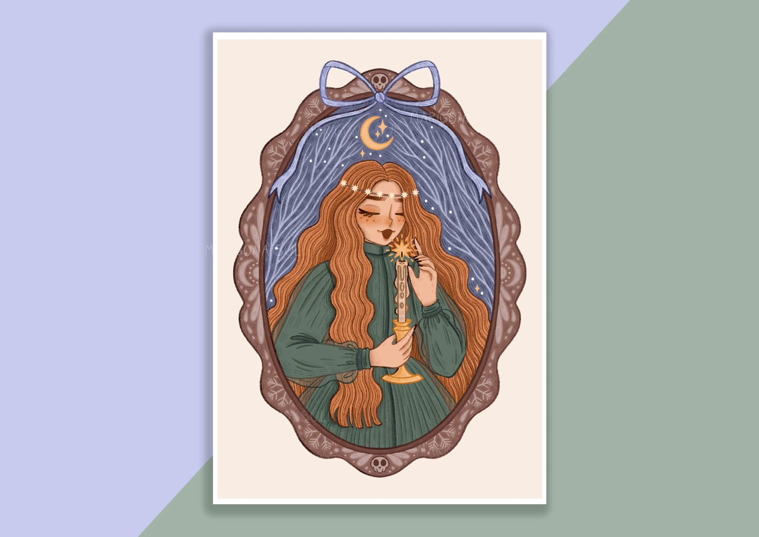 Gloomy Night walk Art Print, Witches, Magical, Art Print, Illustration, Wallart, Spooky, Cozy, Witch, Marigona Suli.jpg