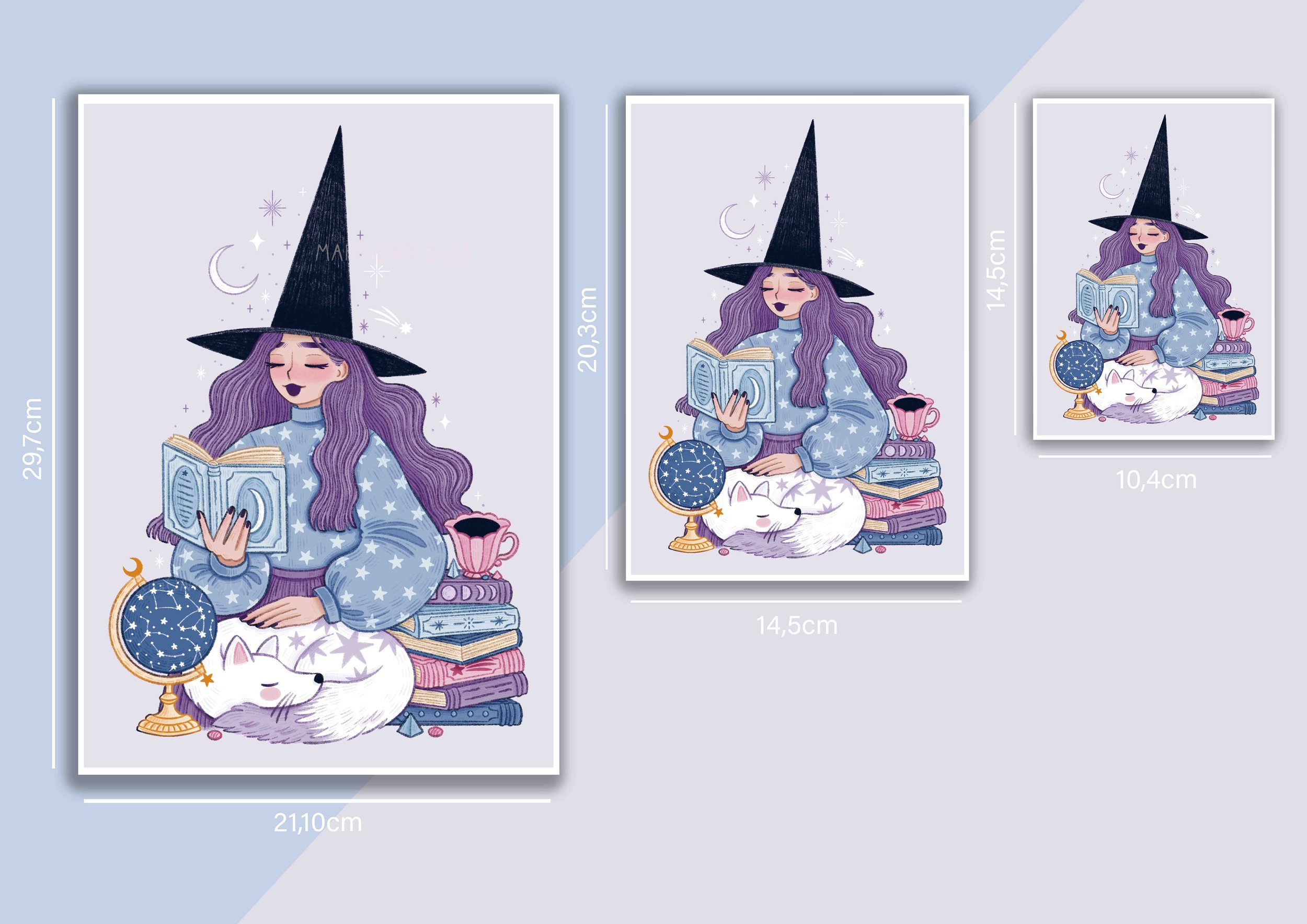 Celestial Witch And Fox Print A4 Different.jpg