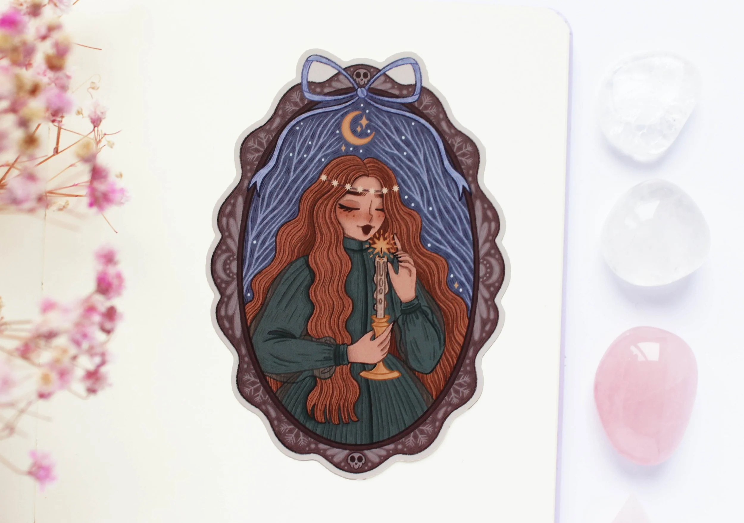 Gloomy Night Walk Sticker Stickers Stationery Wasi Tape Journal Journaling Planner Planning Junk Journal Bullet Journal Spooky Witchy Magical Cute Witch Cat Marigona Suli Illustration Art copy.jpg