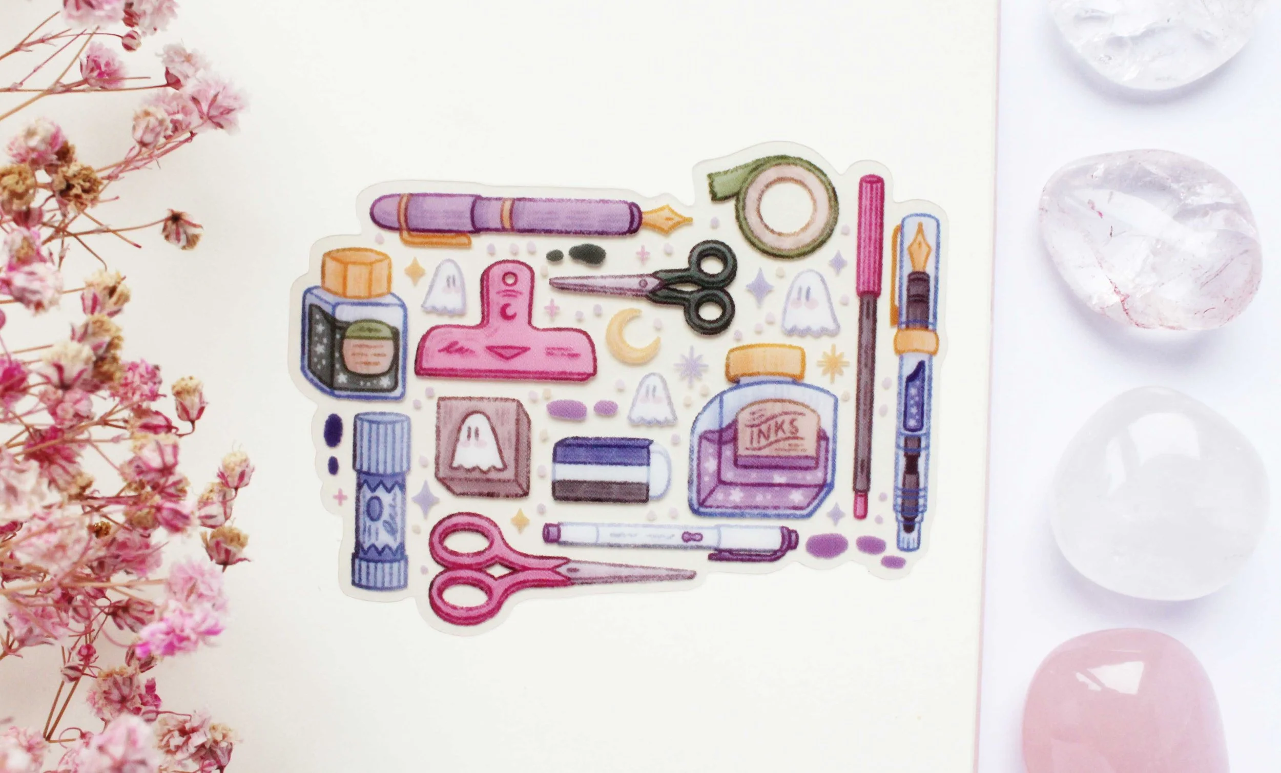 Stationery Clear Waterproof  Sticker