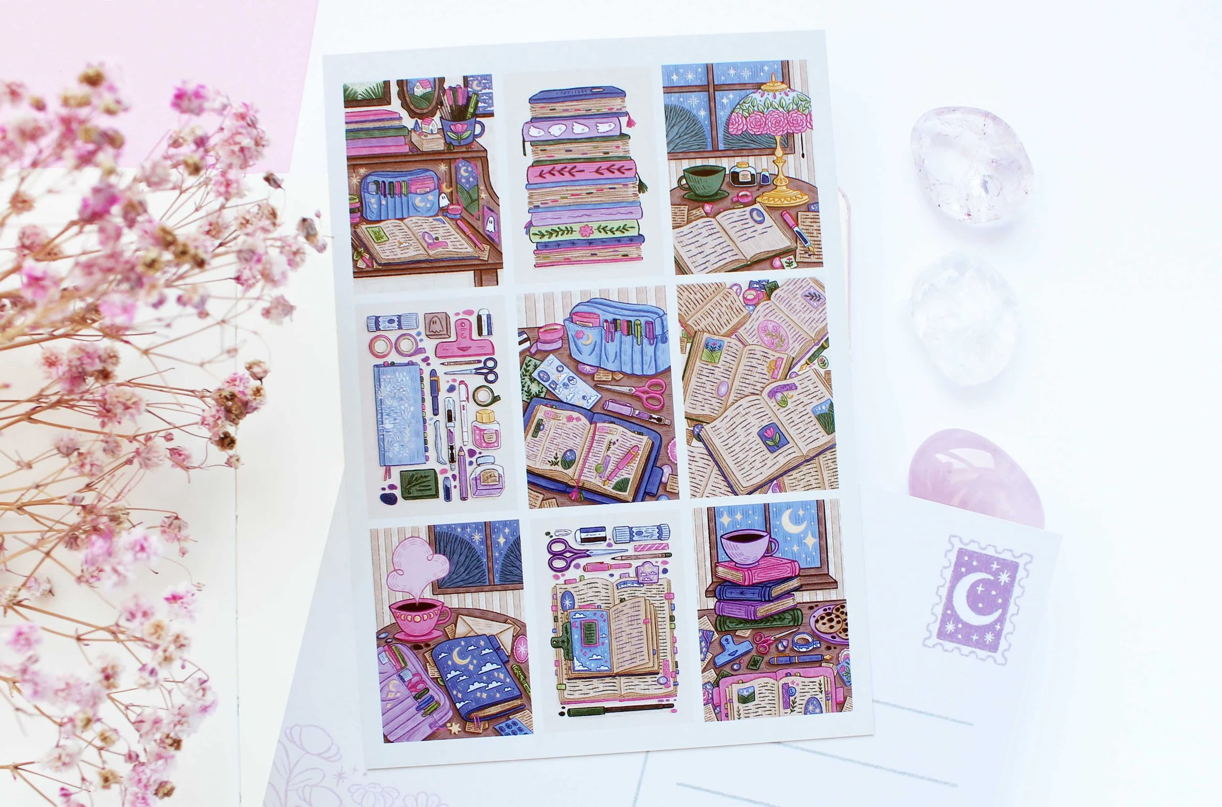 Sationery Postcard 2, Journaling, Planner, Planning, Scrap Book, Stationery Lover, Art, Illustration, Marigona Suli, Magical, Spooky, Witchy, Witches, Sticker, Sticker Sheets copy.jpg
