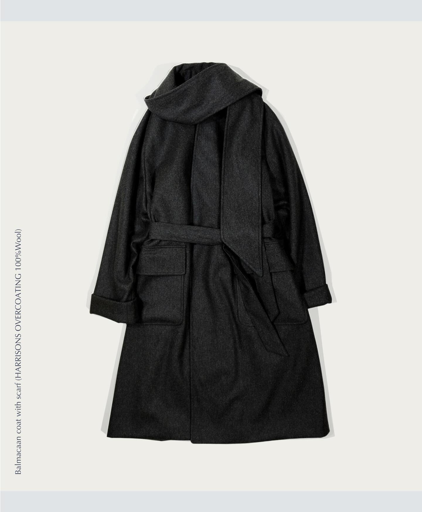 Balmacaan coat with scarf#yasutokimura #harrisons1863 #madetoorder #tailormade #unisexclothing #overcoat
