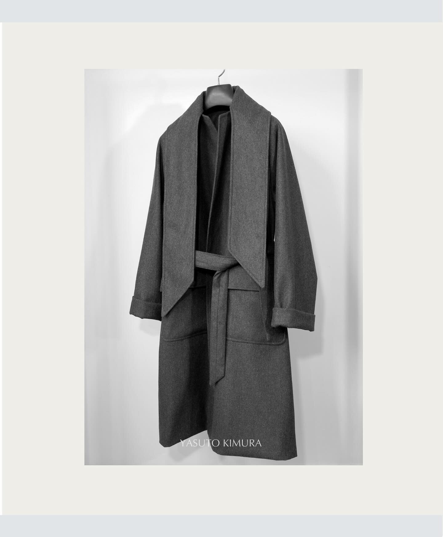 Balmacaan coat with scarf #yasutokimura #overcoat #balmacaancoat #madetoorder #tailormade #unisexclothing