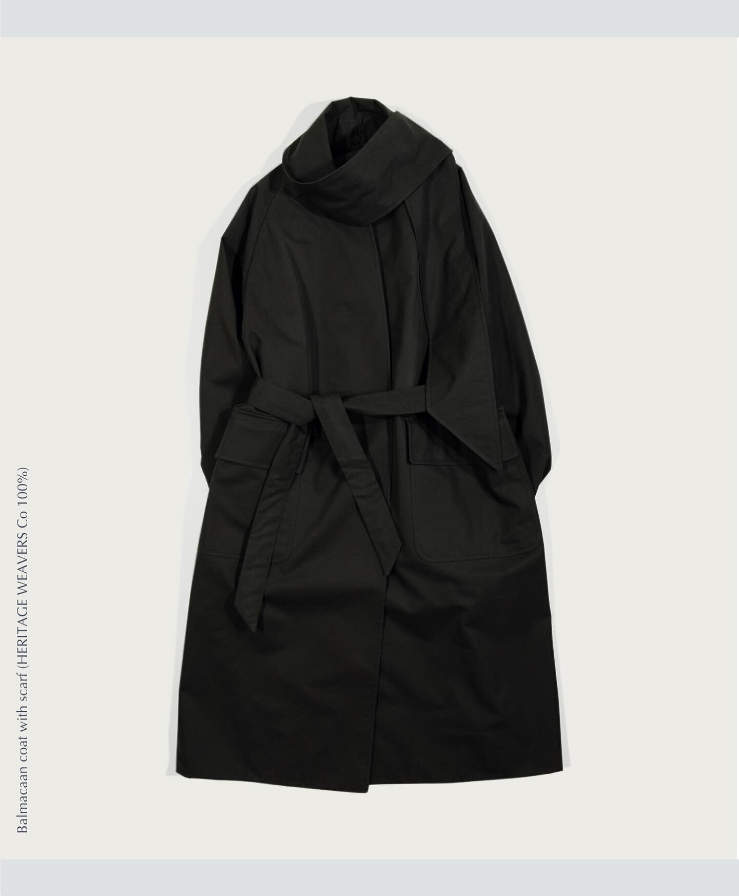 Balmacaan coat with scarf #yasutokimura #heritageweavers  #madetoorder #tailormade #unisexclothing #overcoat