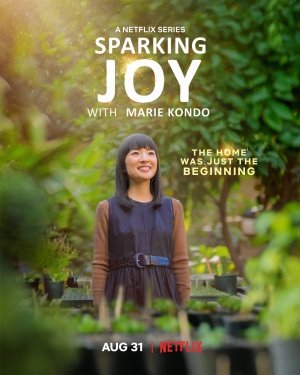 Poster for the Netflix series Sparking Joy with Marie Kondo