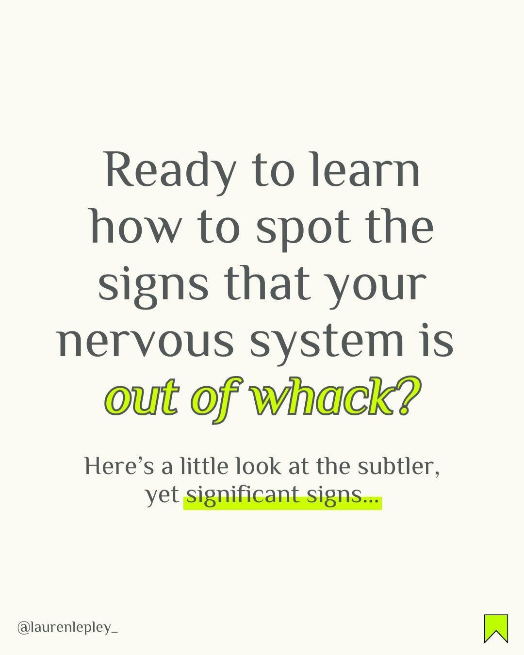 Ready to learn how to spot the signs that your nervous system is out of whack?

Navigating high-stakes environments can put constant pressure on your nervous system. Here&rsquo;s a look at the subtler signs that might indicate your nervous system is 