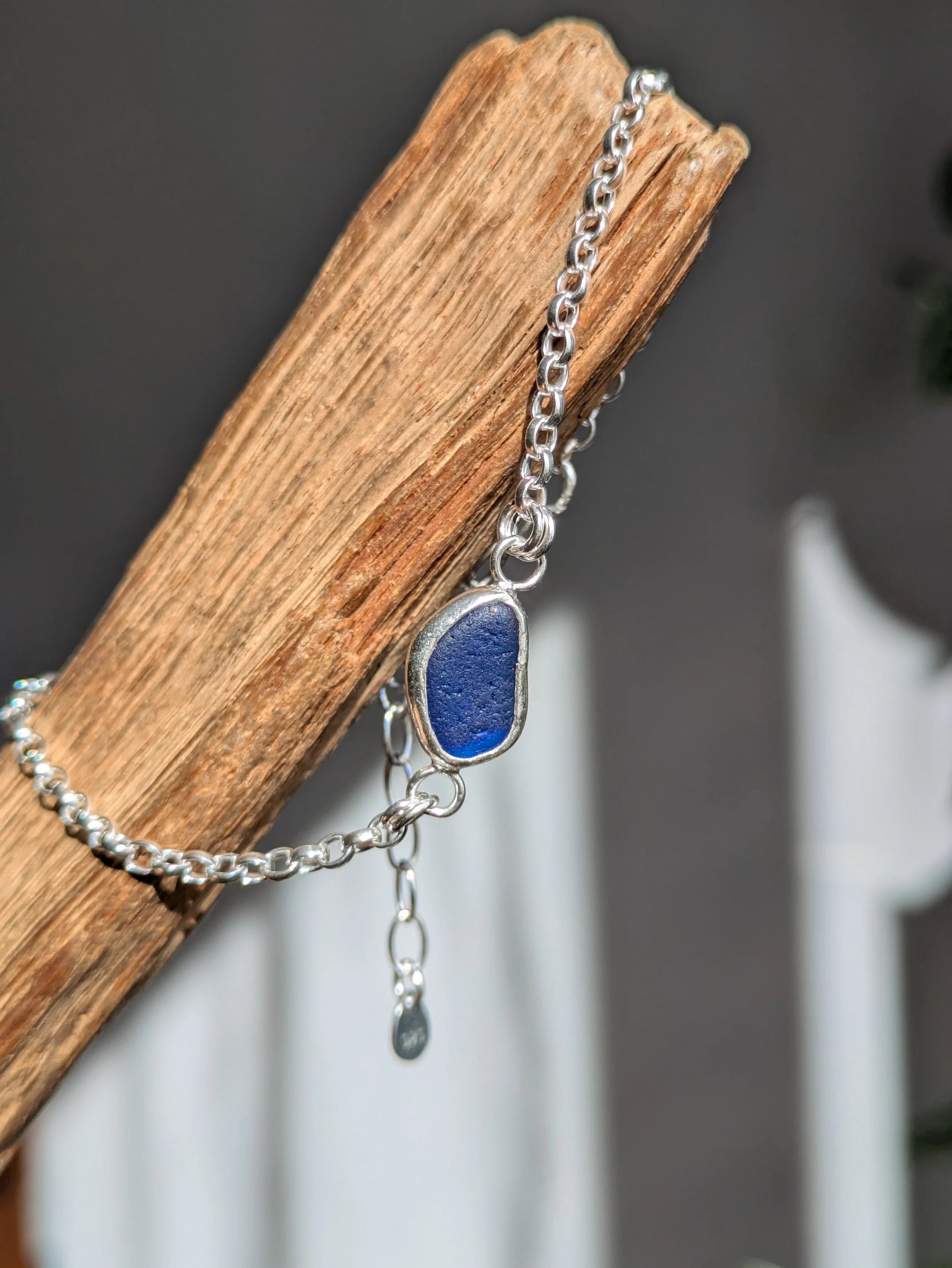 Cobalt Blue Seaglass Bracelet