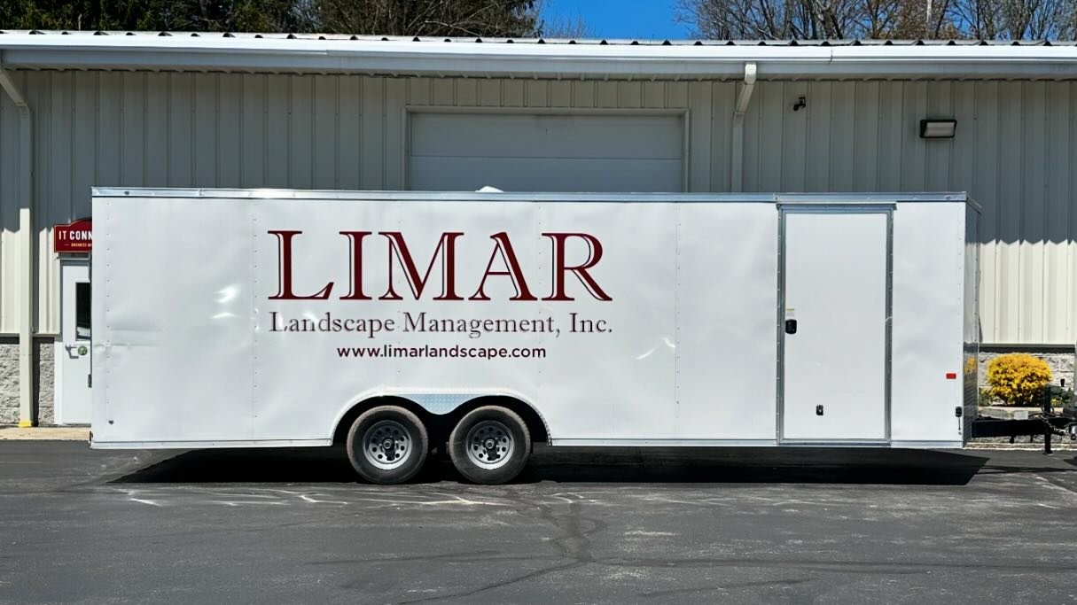 24&rsquo; trailer lettered in die cut burgundy lettering for @limarsnursery 
.
.
.
.
#dbgraphics #wrappedbydb #dbbylooker #looker #lookervinylco #wrapped #vinylwrap #vinylwraps #vinylwrapping #carwrap #3m #avery  #paintisdead #wraps #customgraphics #