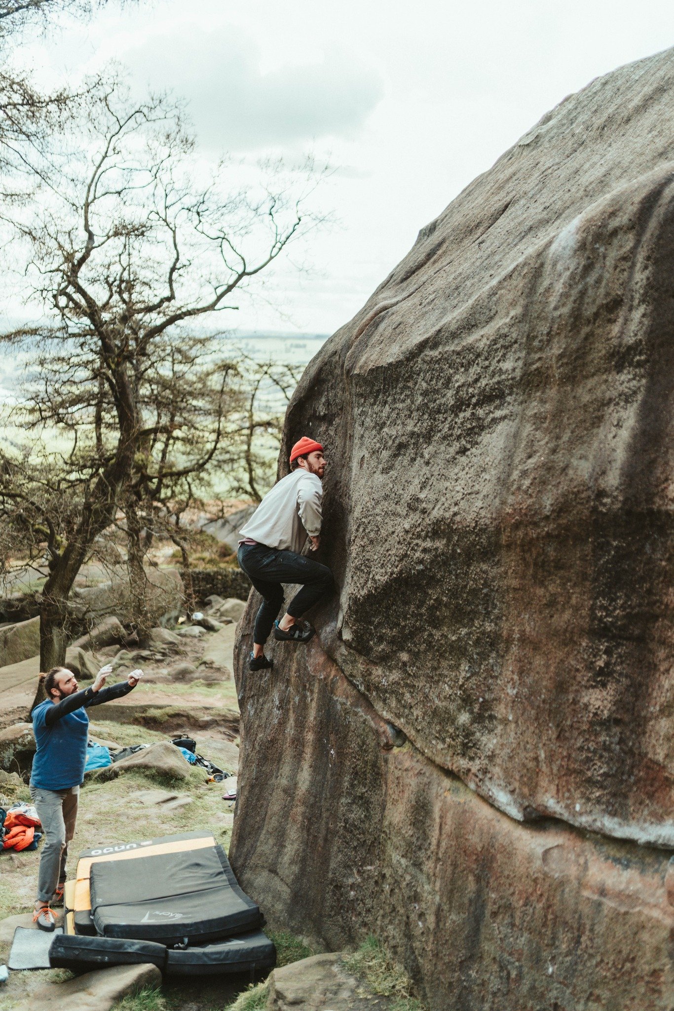 A classic boulder from the peak district, 10 points to anyone who knows it and what crag?