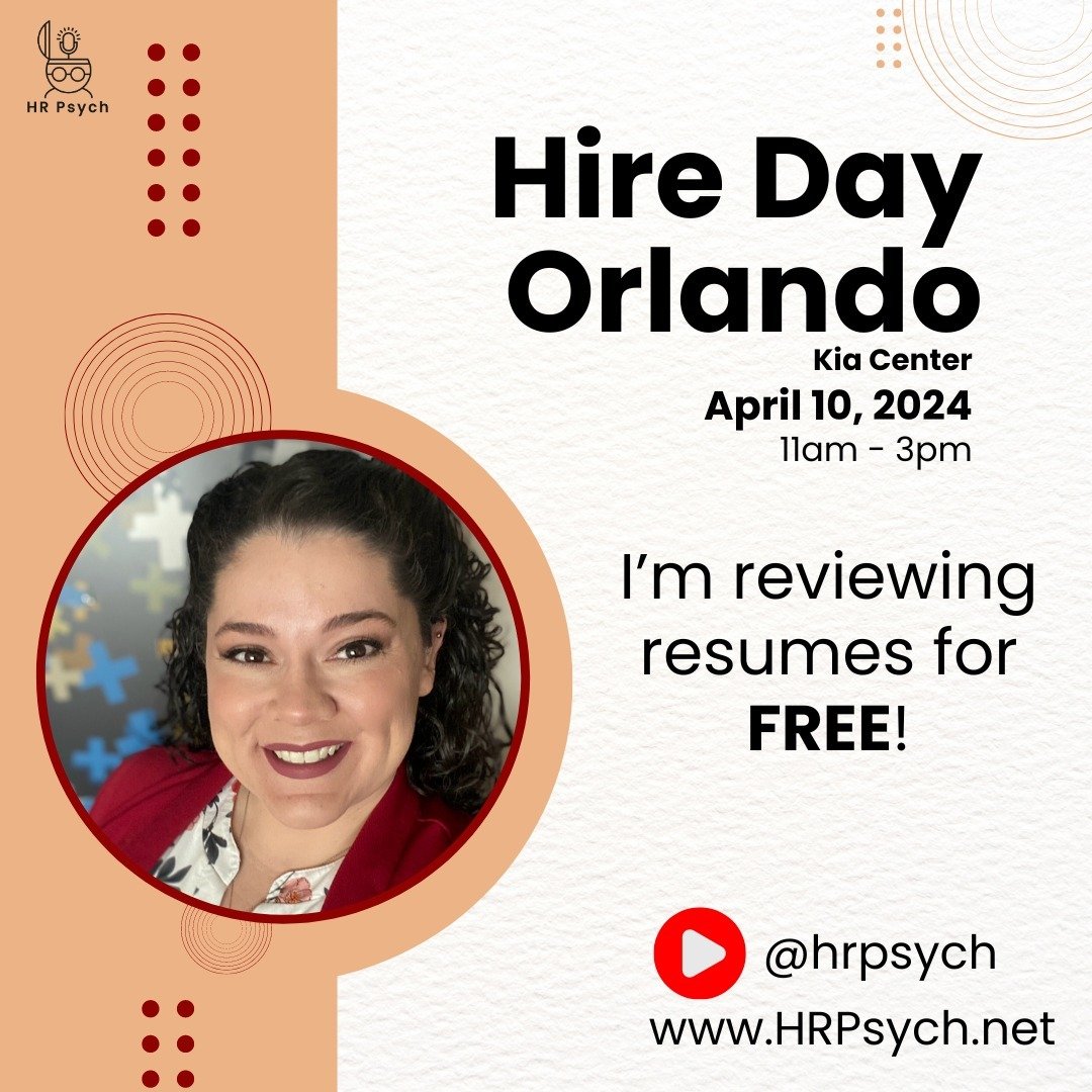 🌟 Are you ready to take your career to the next level? 🚀 Join me at Hire Day Orlando! 🎉

🗓️ Date: April 10, 2024
🕚 Time: 11:00 AM - 3:00 PM
📍 Location: Kia Center 

I'll be there to help YOU shine! ✨ Bring your resumes, cover letters, and caree