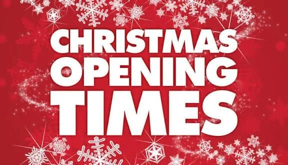 Christmas/New Year Opening Times