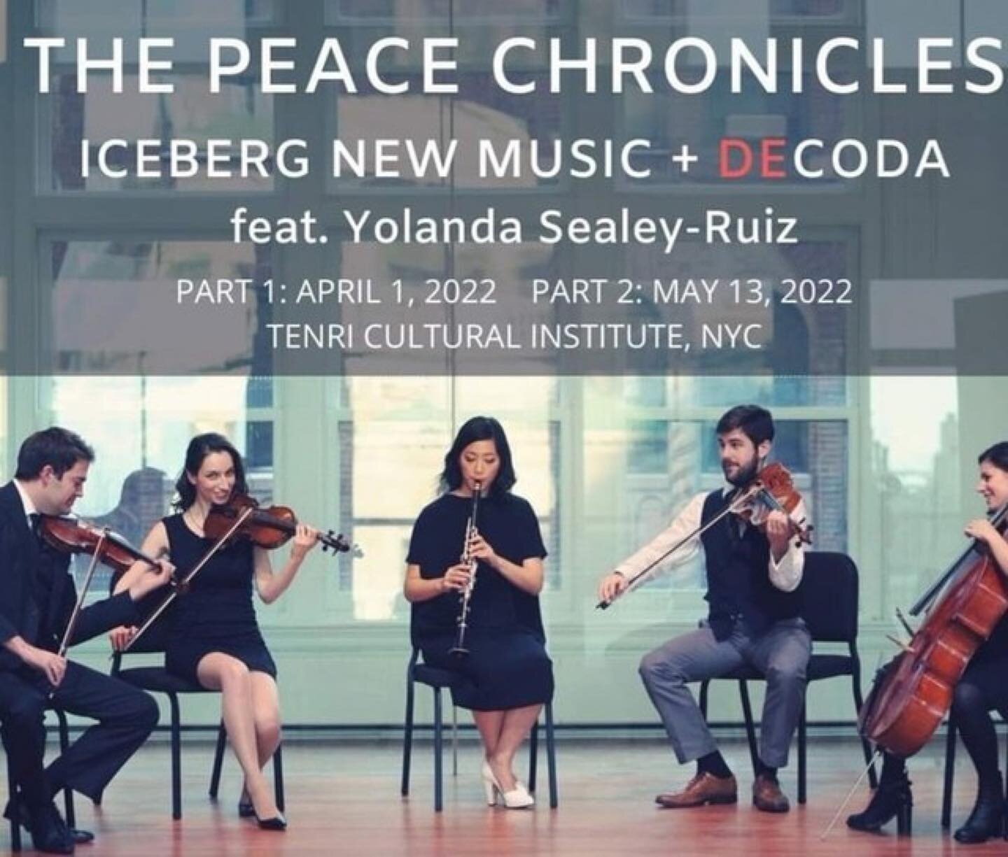 We are excited for this TODAY IN NY!!
.
.
#Repost @tcartshumanities
・・・
ICEBERG New Music, @decodamusic, and Teachers College's own Yolanda Sealey-Ruiz @yolie_sealeyruiz present &quot;The Peace Chronicles (Part1)&quot; this Friday, April 1. ⁠
⁠
Decod