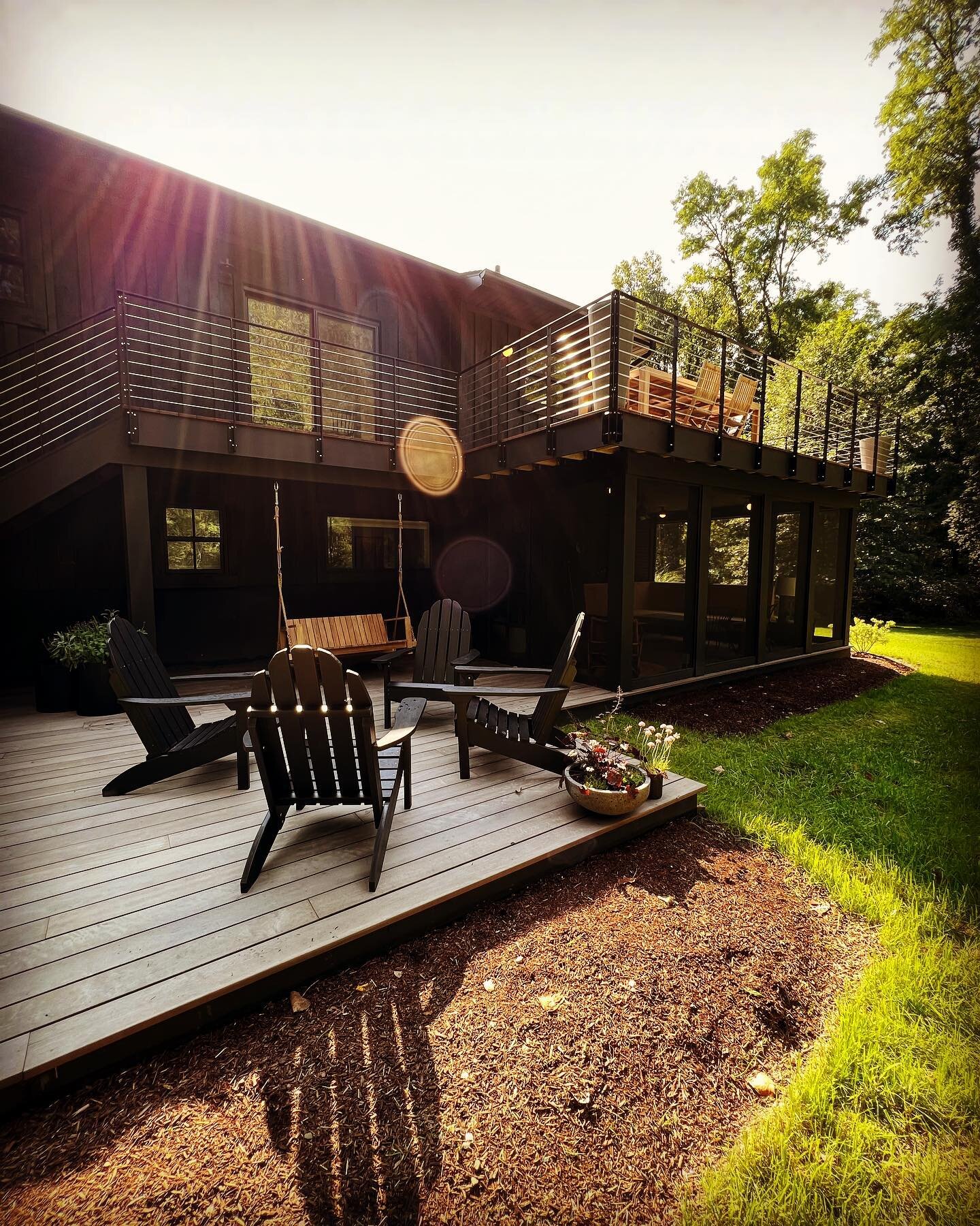 A lot of our dog days of summer went into this beautiful wrap around, double deck, screened in porch in red hook. Our clients had keen eyes for detail and no choice of design or material went overlooked. A Brazilian red wood species called &ldquo;Tor