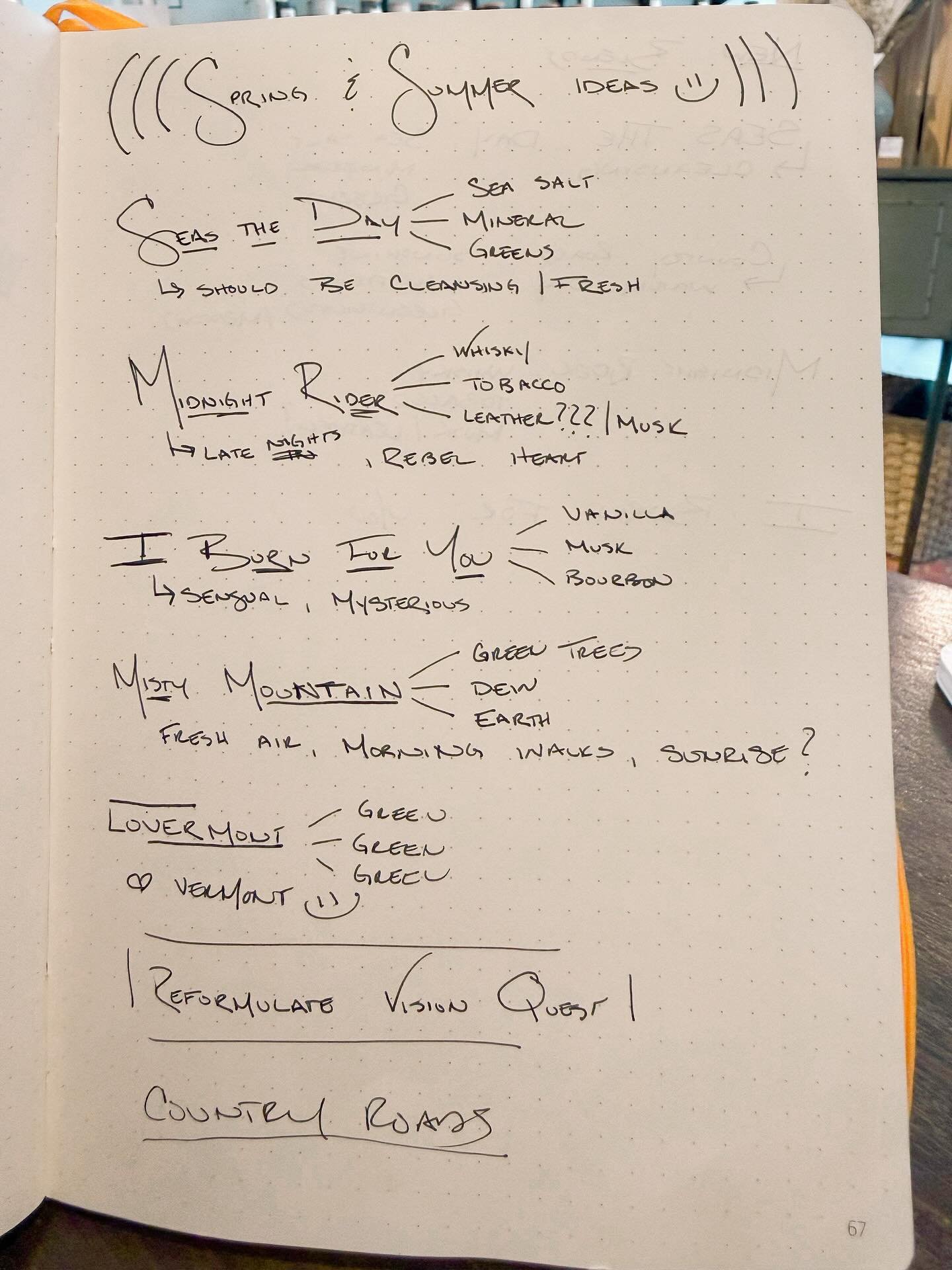 Spring is just around the corner and so are these new blends. Woot! 🙌🏼

Seas the Day - a cleansing blend of minerals and sea salt

Midnight Rider - warm blend of whisky, tobacco, and musk

I Burn for You - because #bridgertonnetflix season 1 a sens