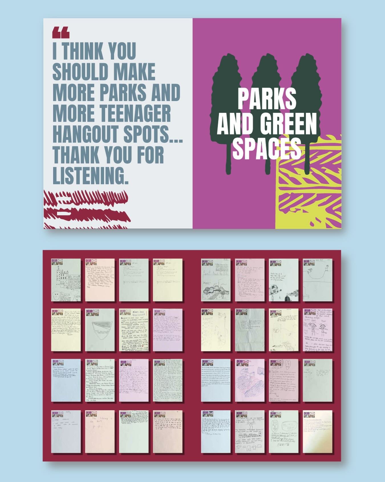 Pages from Dear Bolsover, our book of responses from public engagement across the district for @ourbolsoverstoryuk