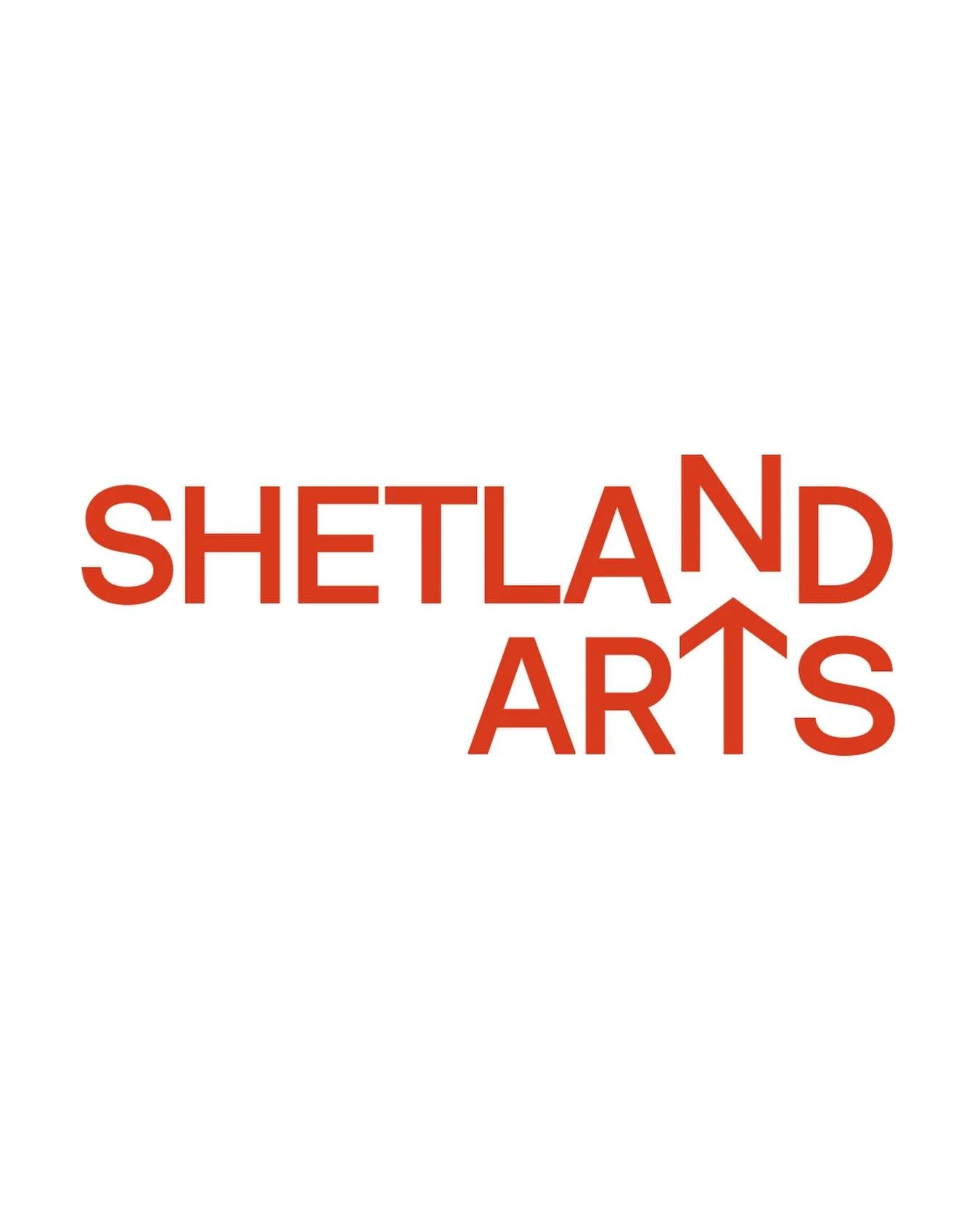 Our logo for @shetland_arts nods to their location in the far North, with the &lsquo;t&rsquo; of arts becoming an arrow that nudges the &lsquo;n&rsquo; of Shetland a little, just like the symbol for North on a map.