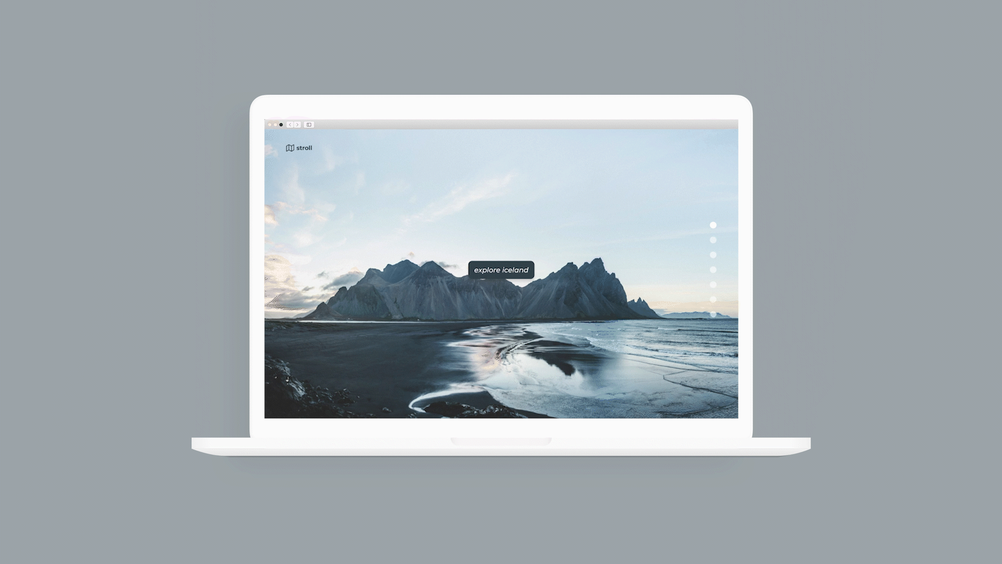 Travel: For this challenge, I wanted to explore the idea of hiking Iceland. Since the scenery is so important I wanted to balance the interactions and UI to showcase beautiful images.