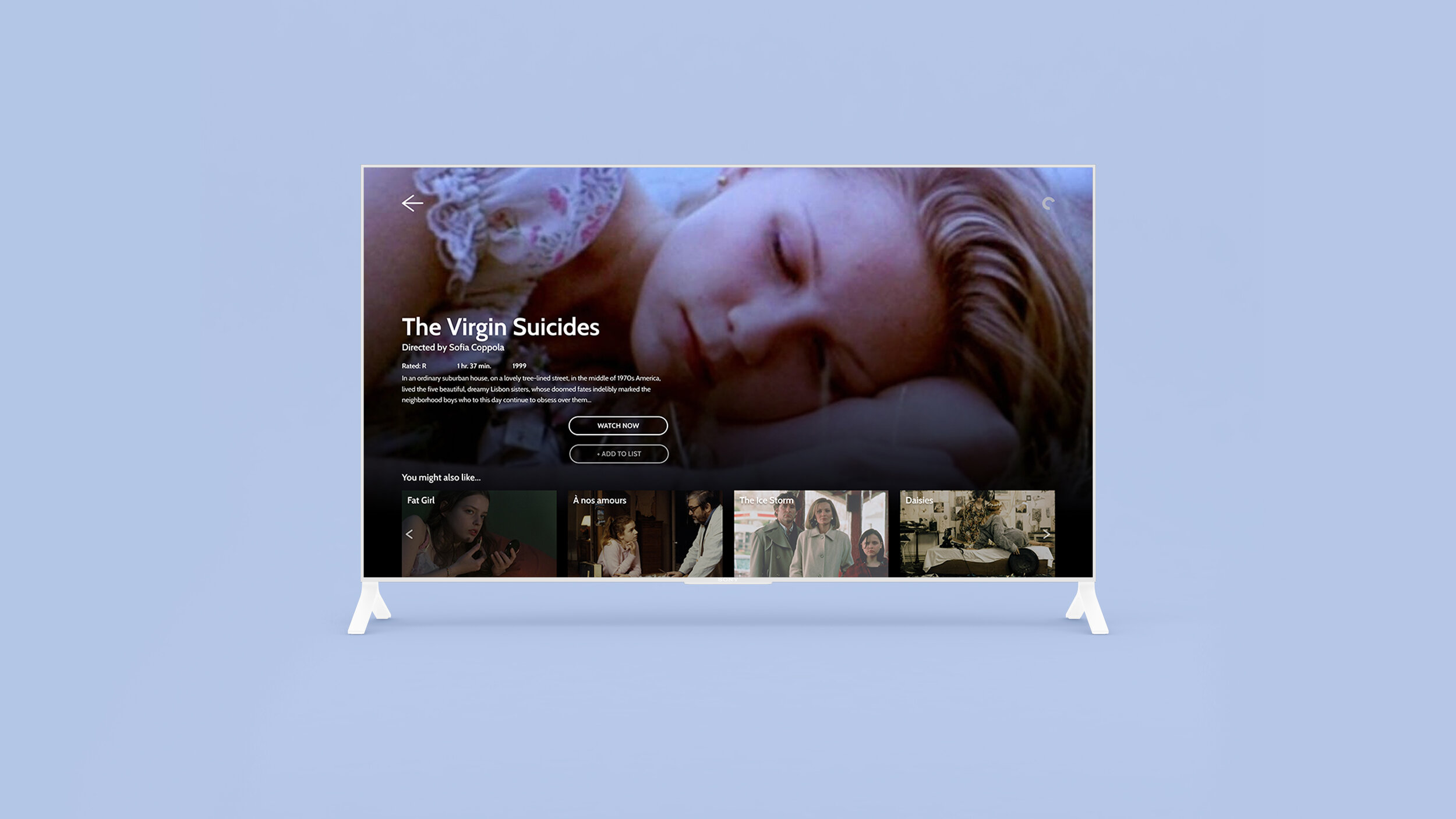 Streaming: I chose to work on a TV UI for the first time, which was really fun. My focus here was giving the user other recommendations, in addition to movie information.