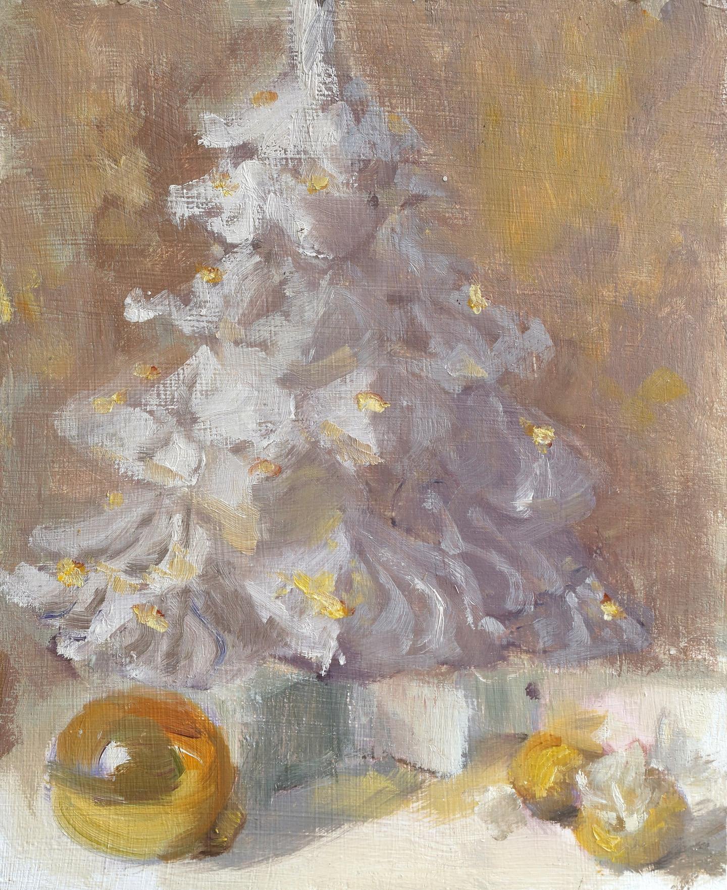 We had one of these little porcelain trees in my childhood home, and when we all grew up and flew the coop, my mom gave us each one for our own homes. You can put a standard bulb inside or you can pop little tree lights into the holes. A bit of nosta