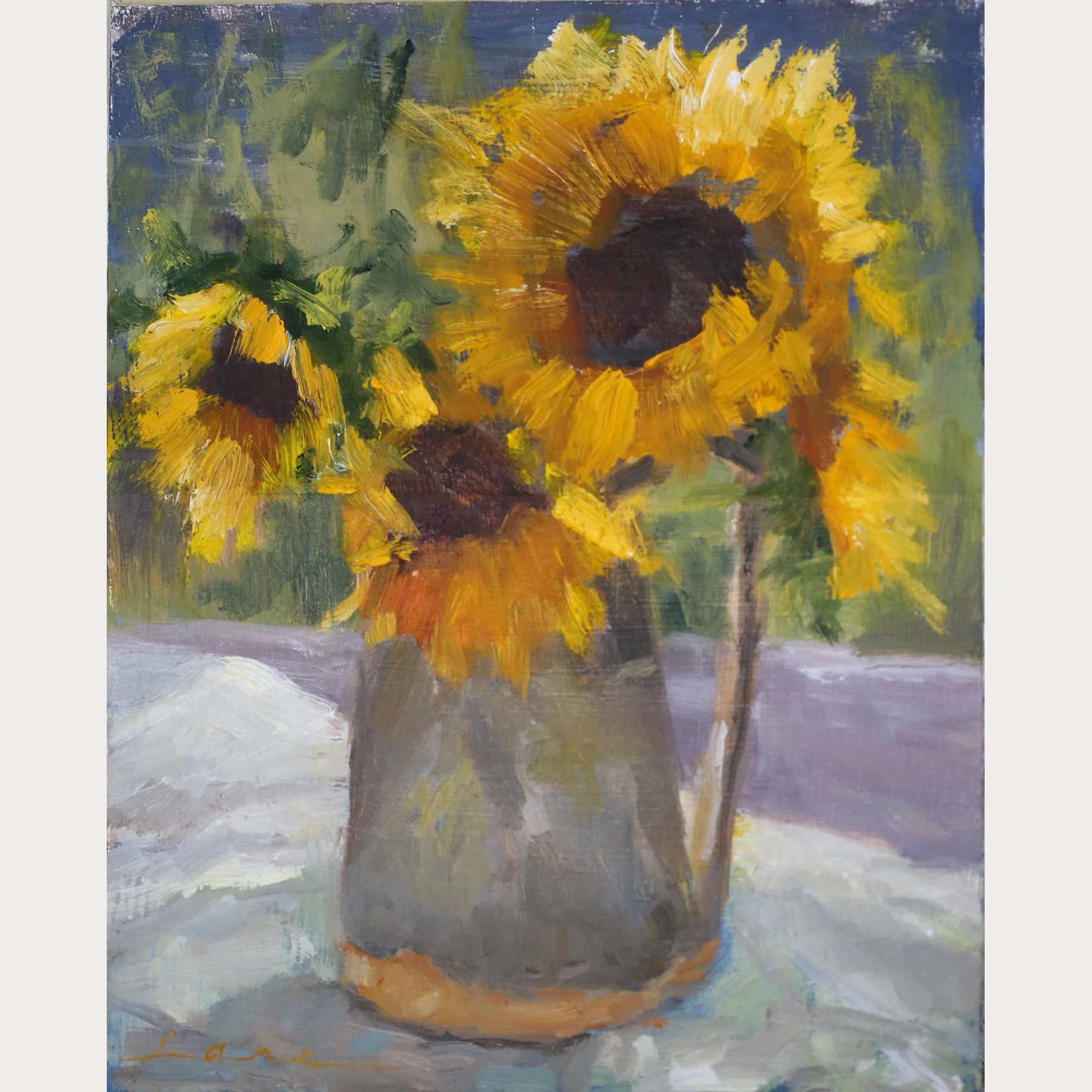 Print - Sunflowers in a Ceramic Pitcher