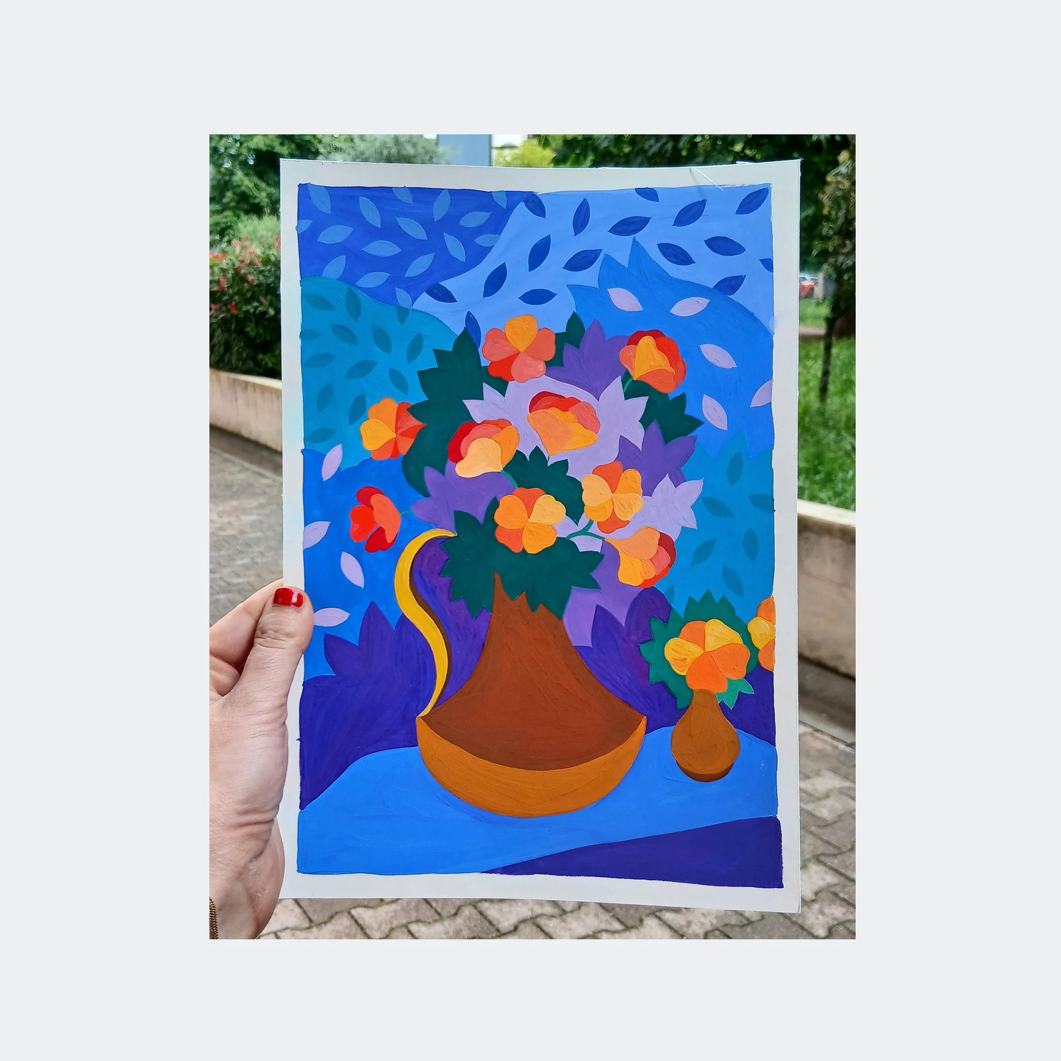 Original painting – Fleur oranges