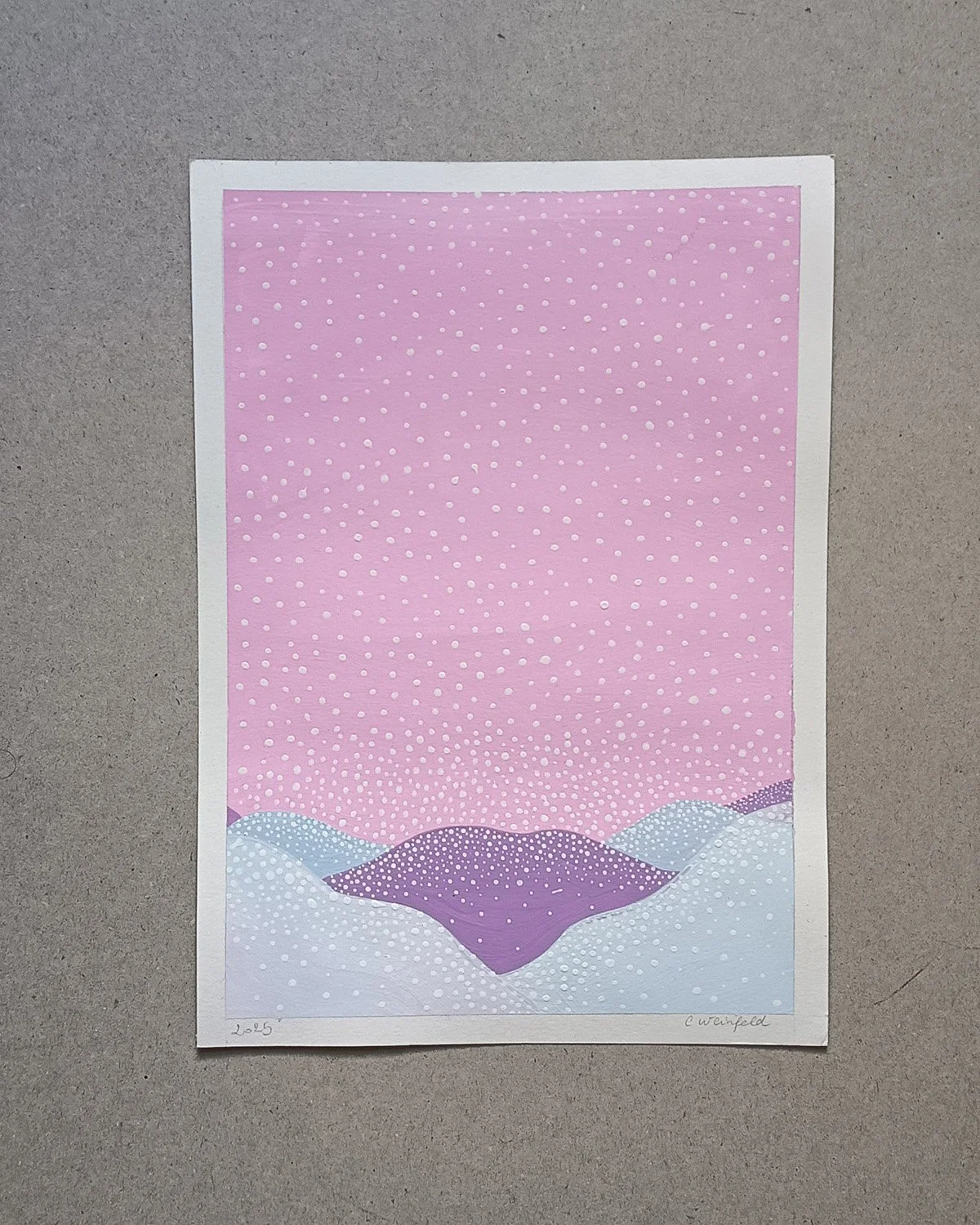 Original Painting A4 : Snow / Hills