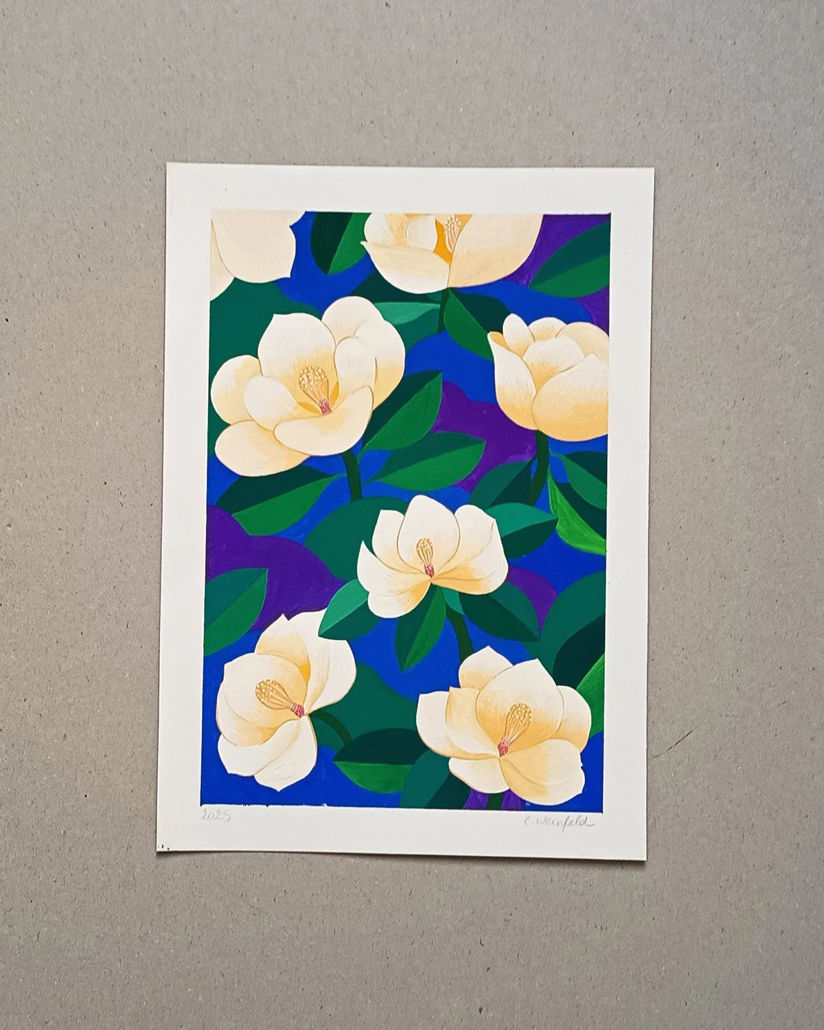 Original Painting A4 : Flowers / Magnolias