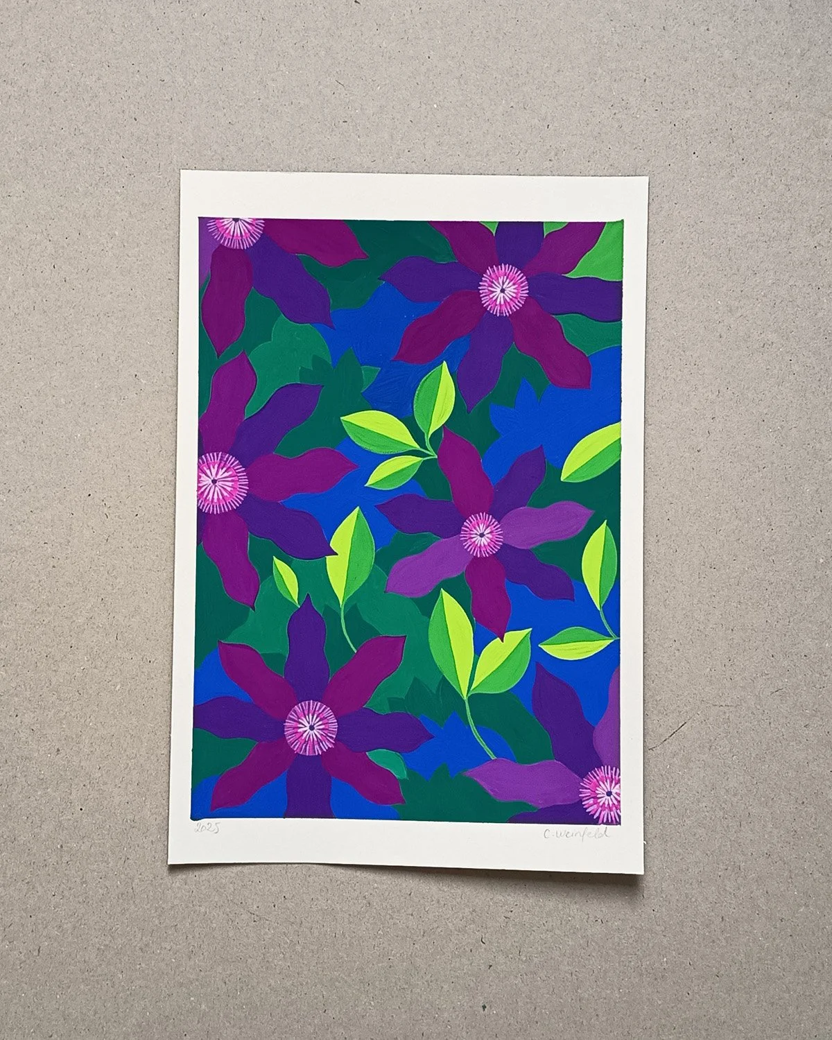 Original Painting (20cm × 29,5cm) : Clematite