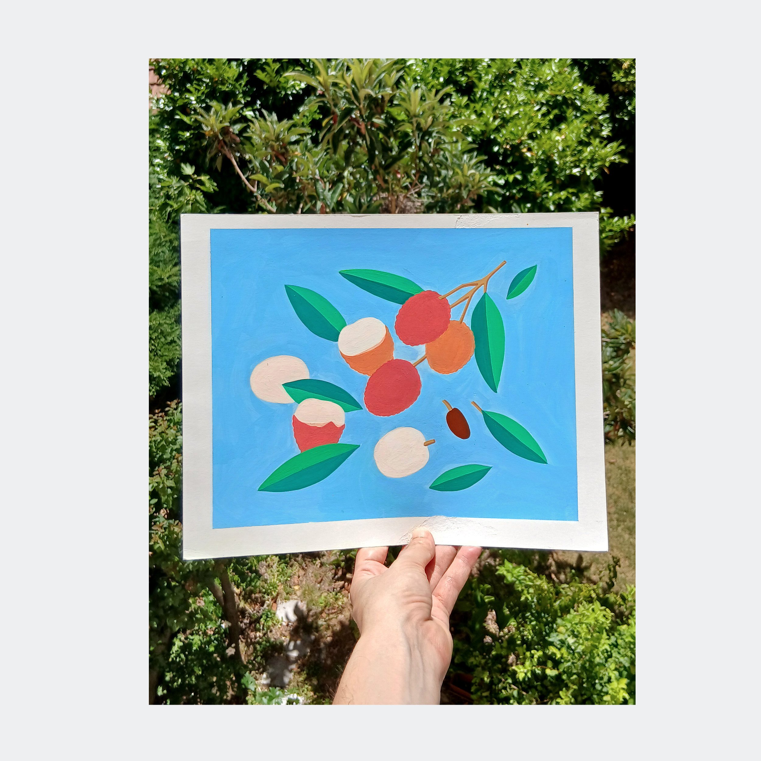 Original Painting A4 / Letchis (Cœur de Baba)
