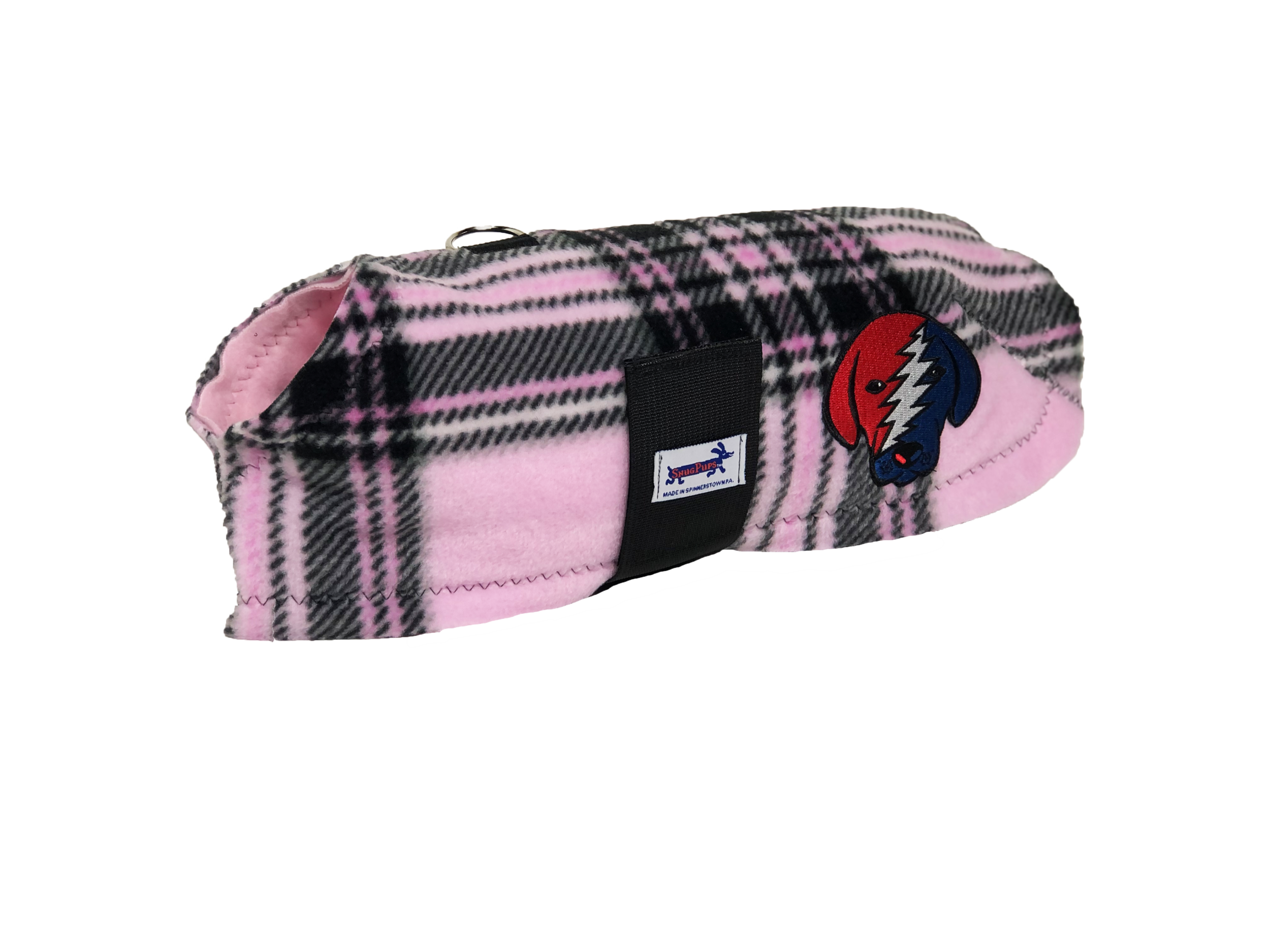 Dog Head Stealie London Pink Plaid Fleece Coat — Snugpups Handmade