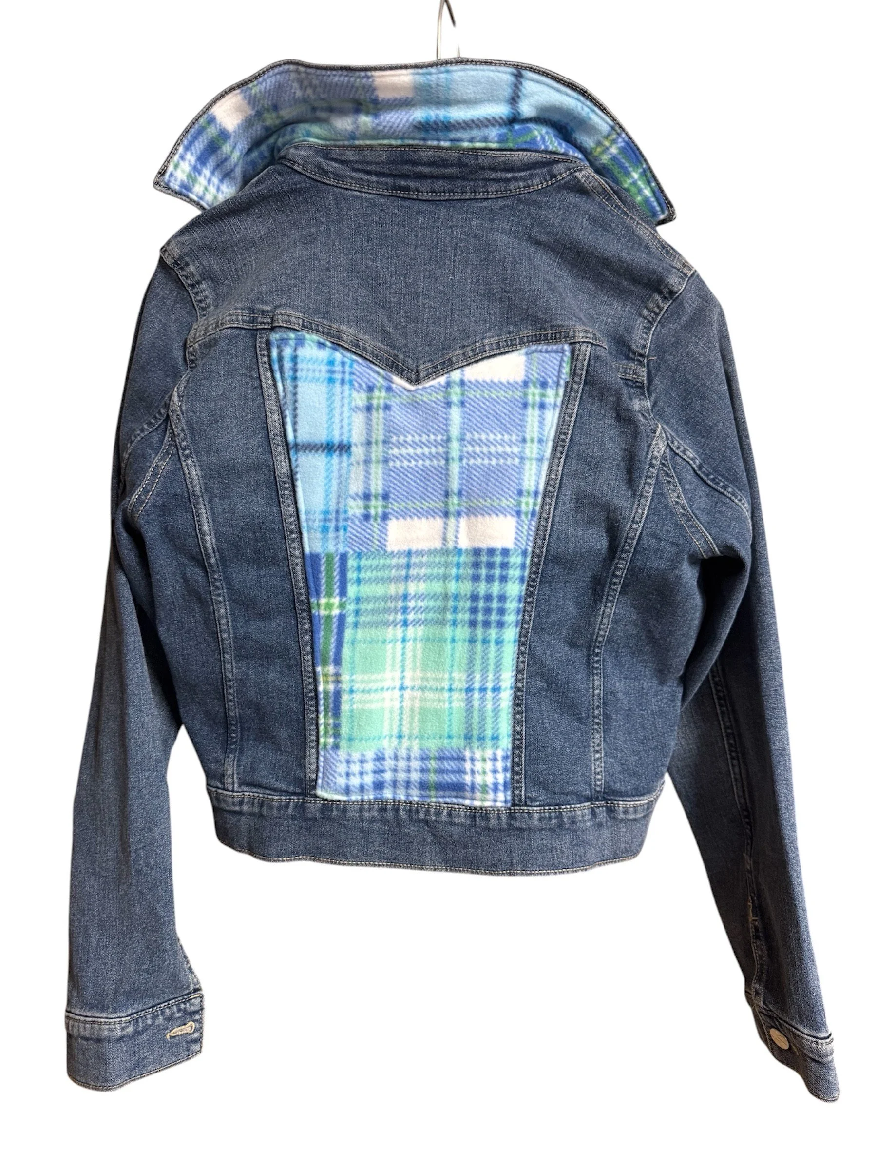 Light Blue Plaid Jessica Simpson Denim Jacket - LARGE