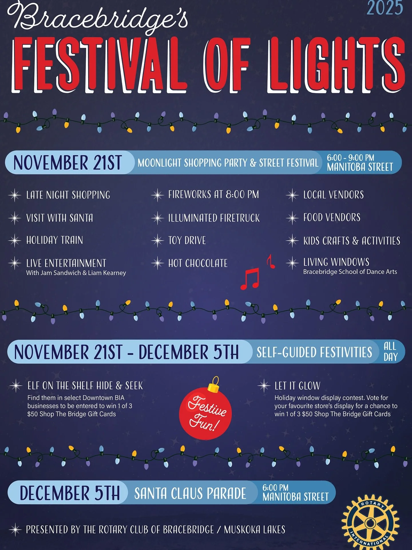 The festive season is almost here 🎄🎅 Join us Downtown for Bracebridge’s Festival of lights on November 21! Meet Santa, ride the holiday train, shop local for the best gifts and enjoy the firework display🎆 We can’t wait to welcome the s