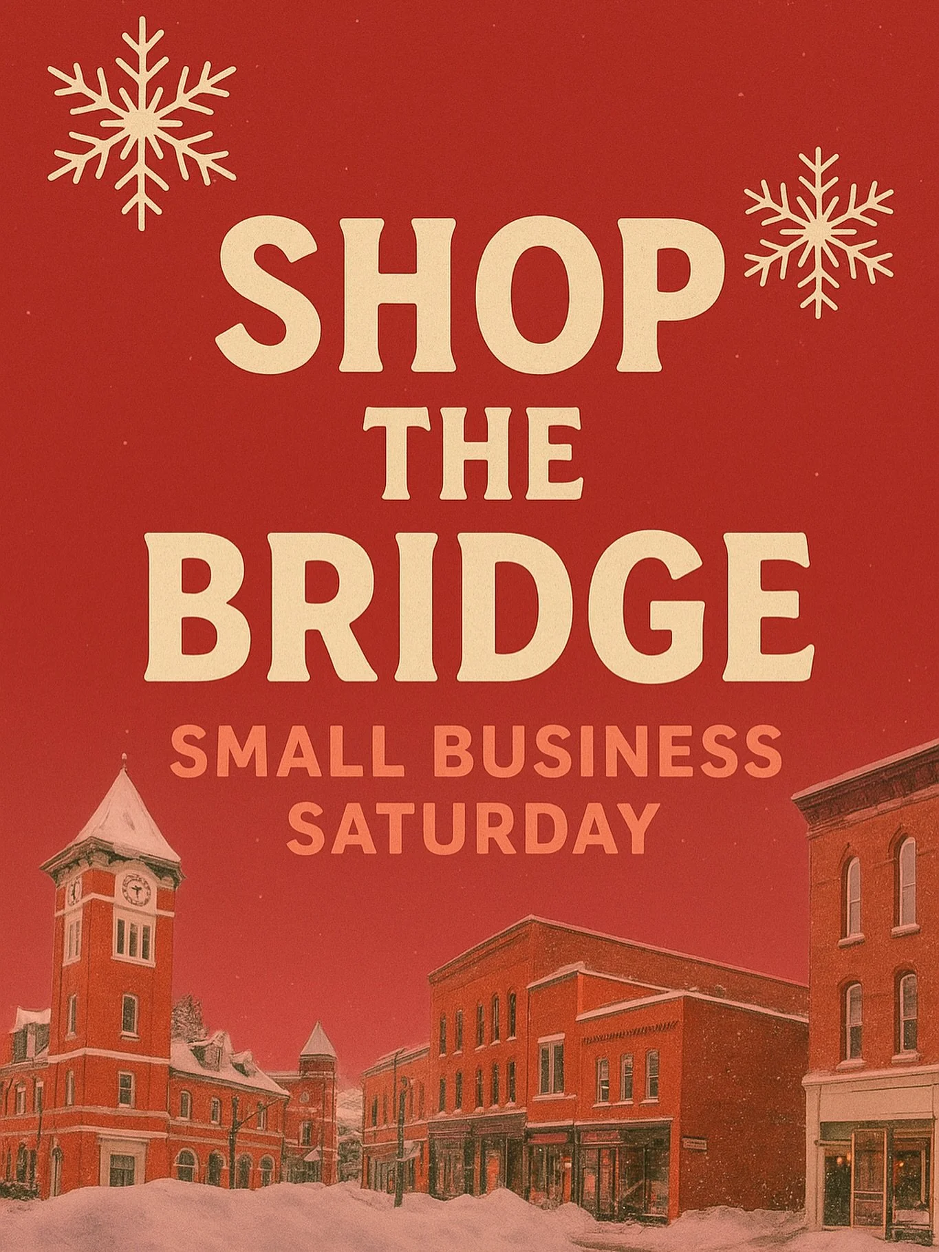 TOMORROW is Small Business Saturday 🛍️Holiday shopping feels better when you&rsquo;re supporting local. Come #ShopTheBridge and feel the festive charm of our Downtown! 🎁✨ 

📸Snag something special? Tag us in your stories and posts!

#smallbusiness