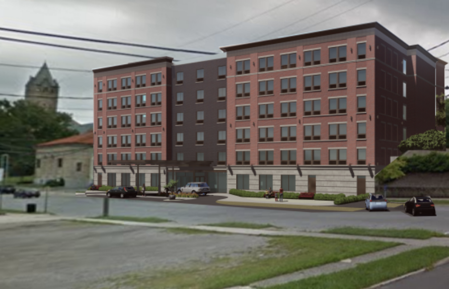 Proposed $18M Hampton Inn — Delaware Historic District. Designed by Warren Bath in partnership with OHM.
