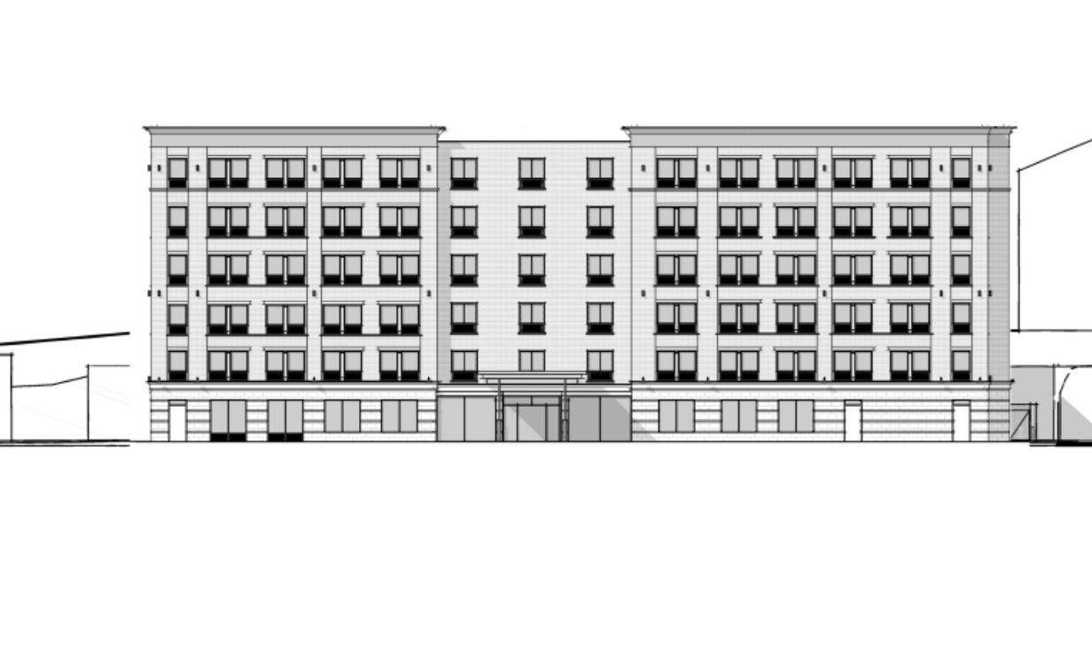 Proposed $18M Hampton Inn — Delaware Historic District. Designed by Warren Bath in partnership with OHM.