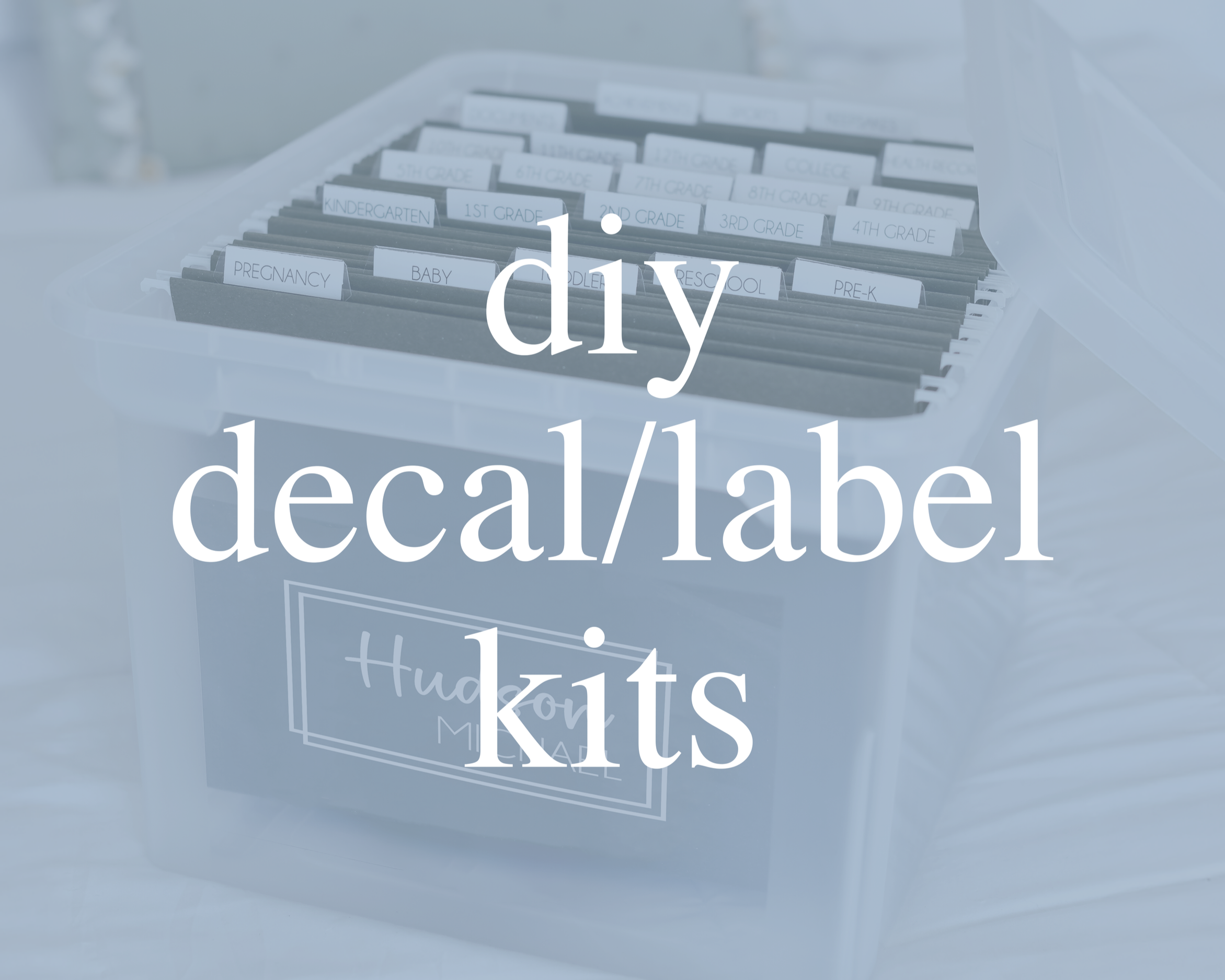 DIY folder label kit for organizing kids school papers and keepsakes using printable or decal file folder labels