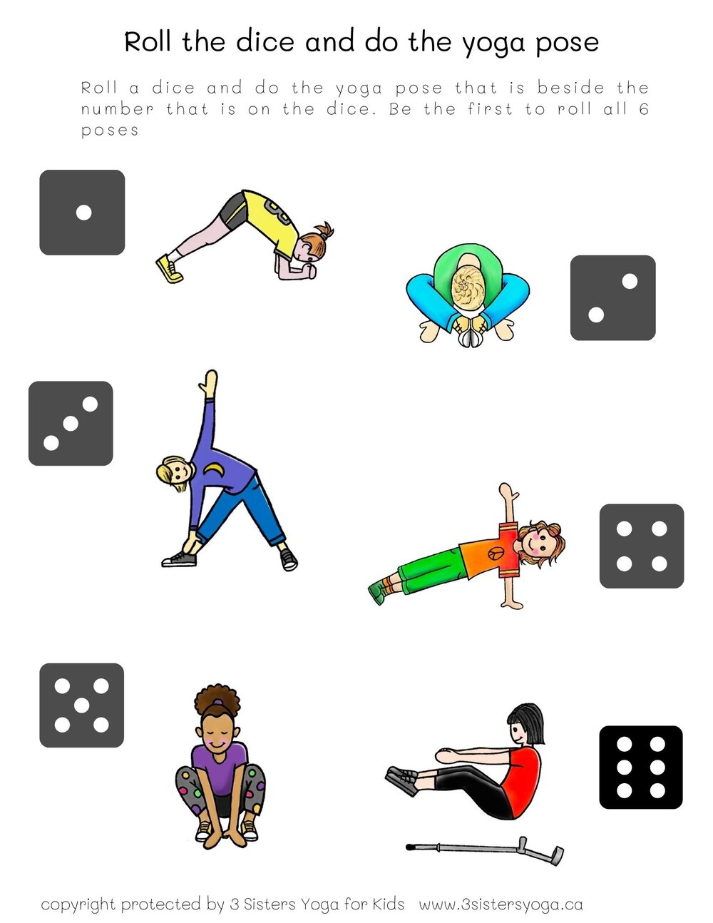 Fun Fitness Dice for Kids - Children's Workout Dice and Yoga Dice Set -  Fitness Exercise Dice Game with Kids Yoga Poses - Childrens Foam Exercise