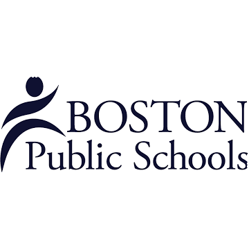 Boston Public Schools logo featuring stylized abstract human figure and text.