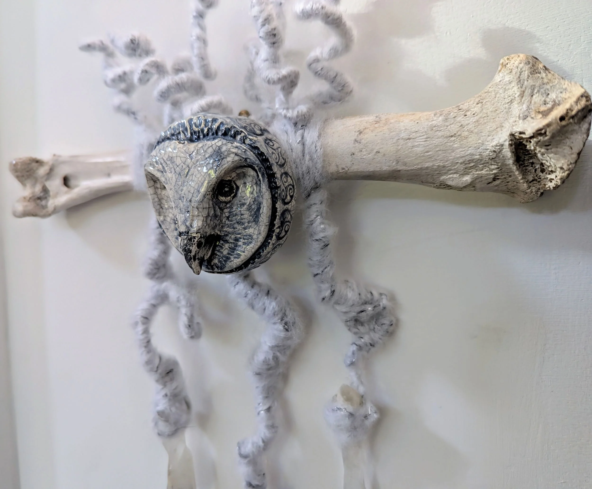 Calleach - ceramic, bone, wire, fibre